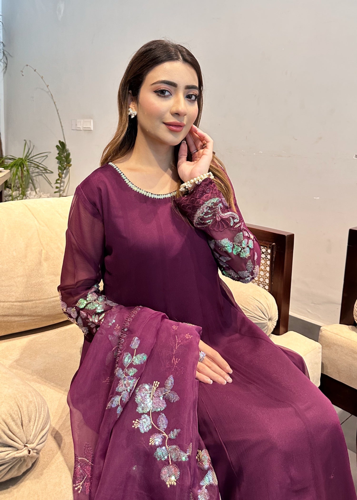 chiffon Maxi in Plum