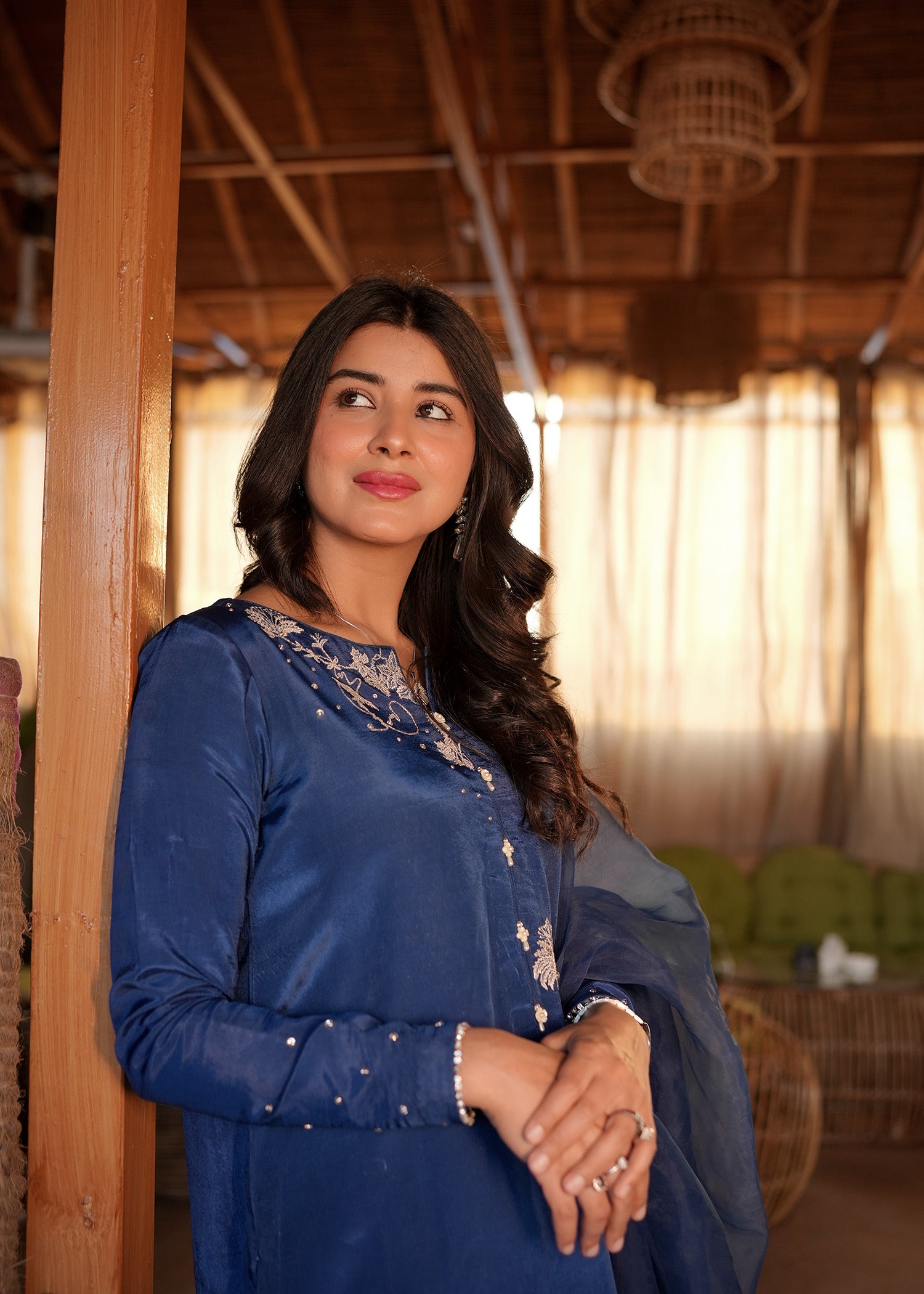 silk grip Kurta Set in Blue