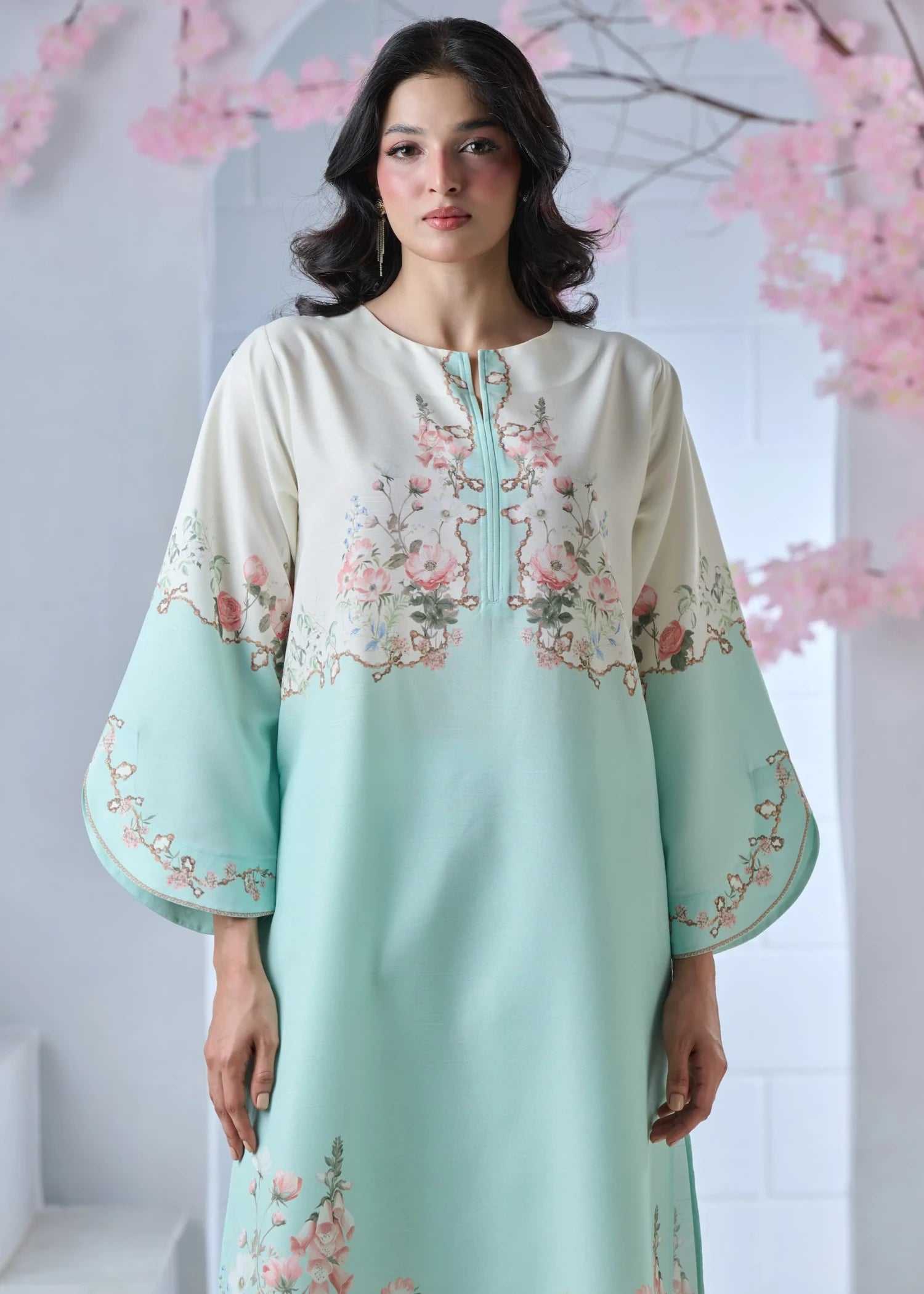 raw silk Co Ord Sets in Aquamarine