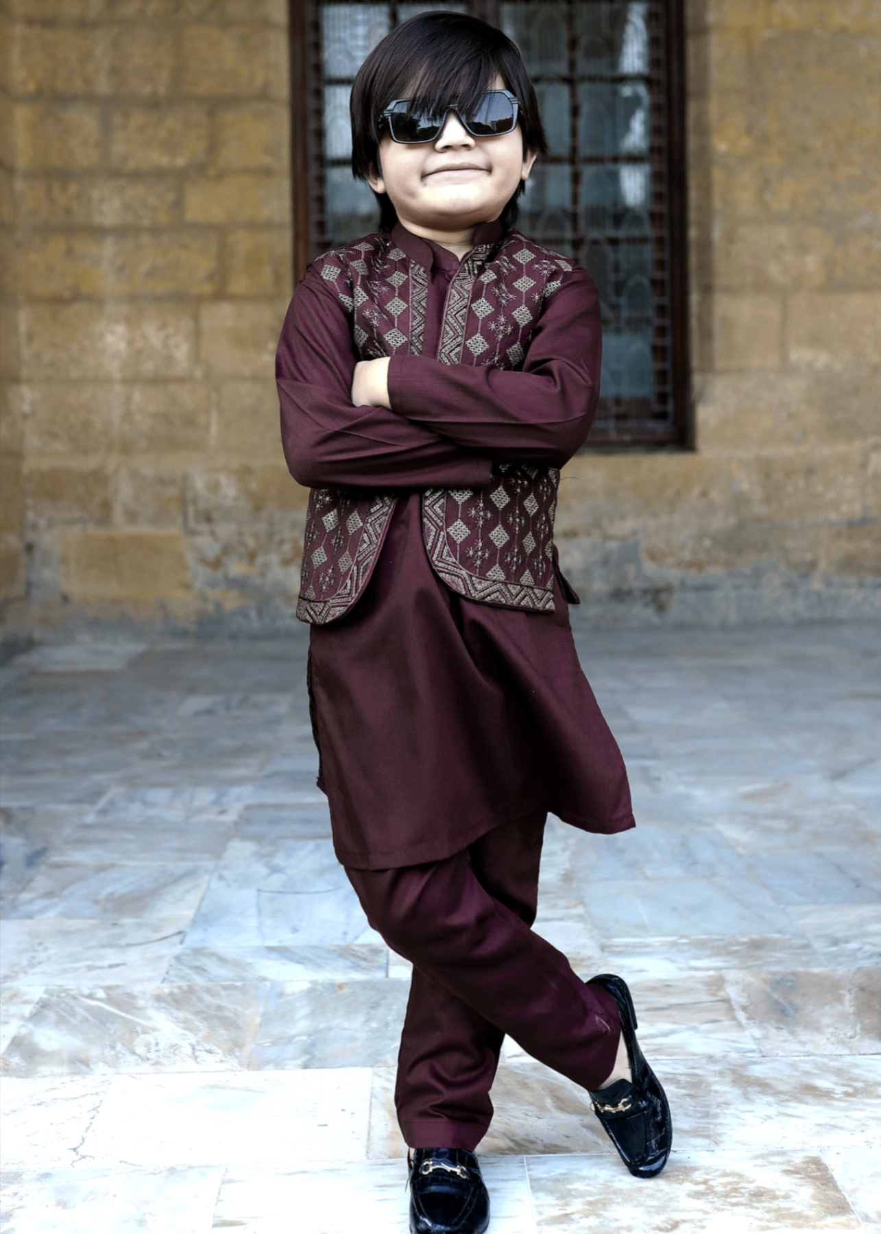 suiting Waistcoat in Maroon