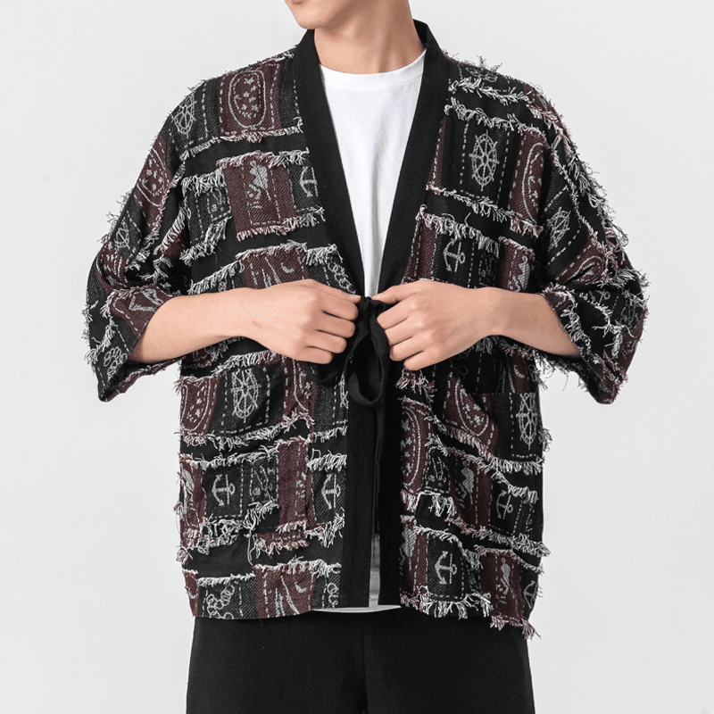 Chinese Style Men'S Cardigan Knitted Retro Fashion Top