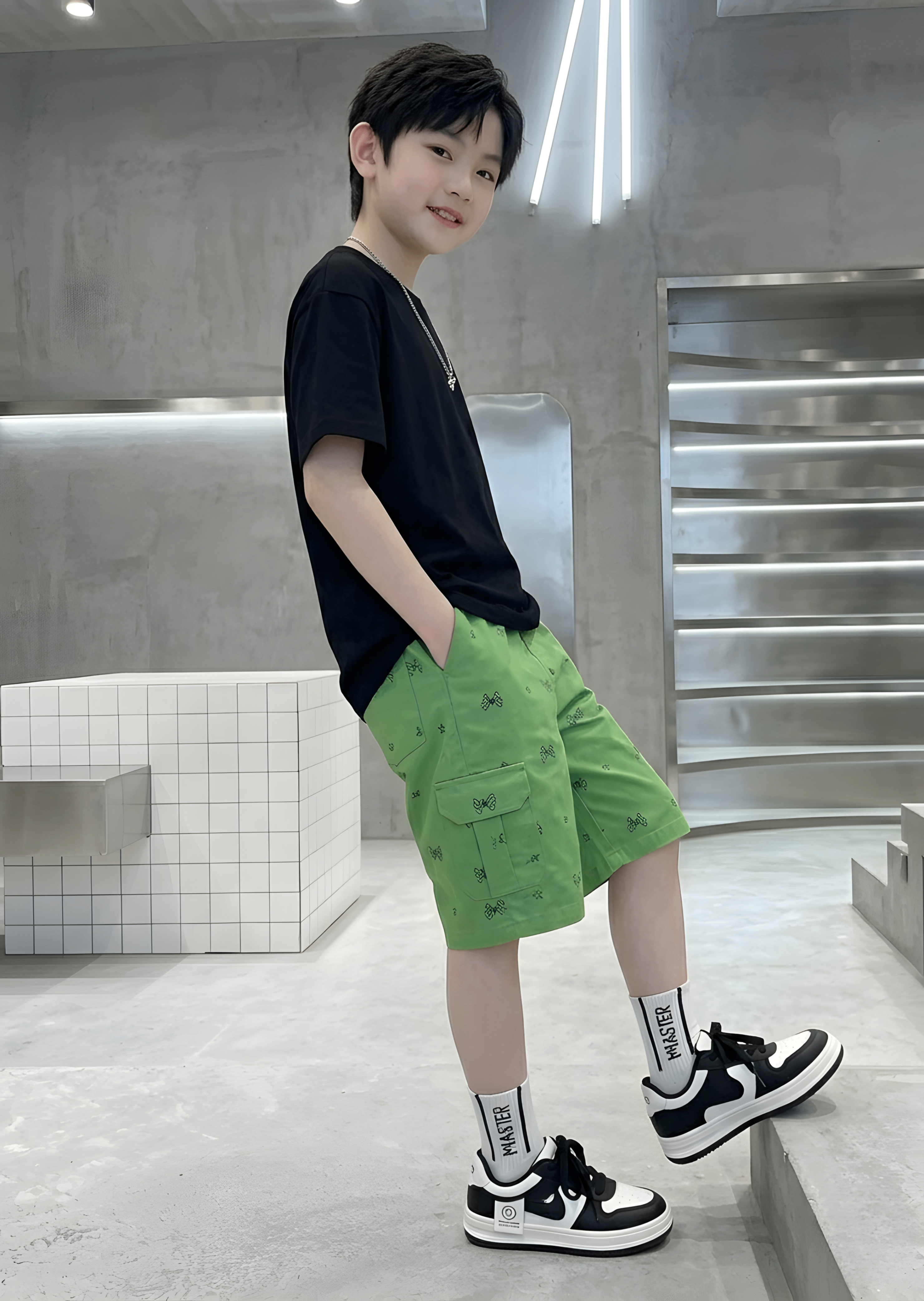 cotton Shorts in Lime green