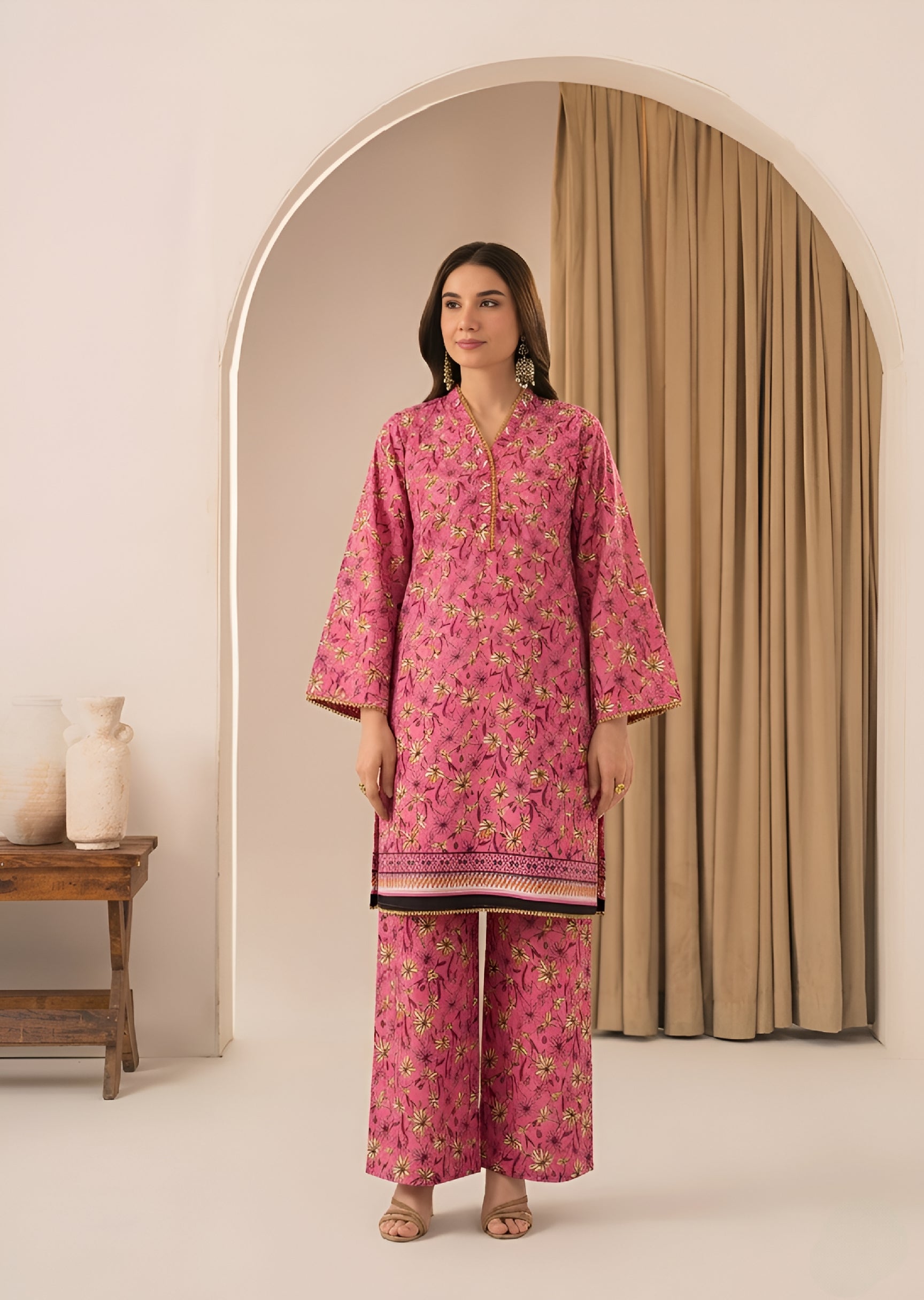 cambric Co Ord Sets in Bubblegum pink