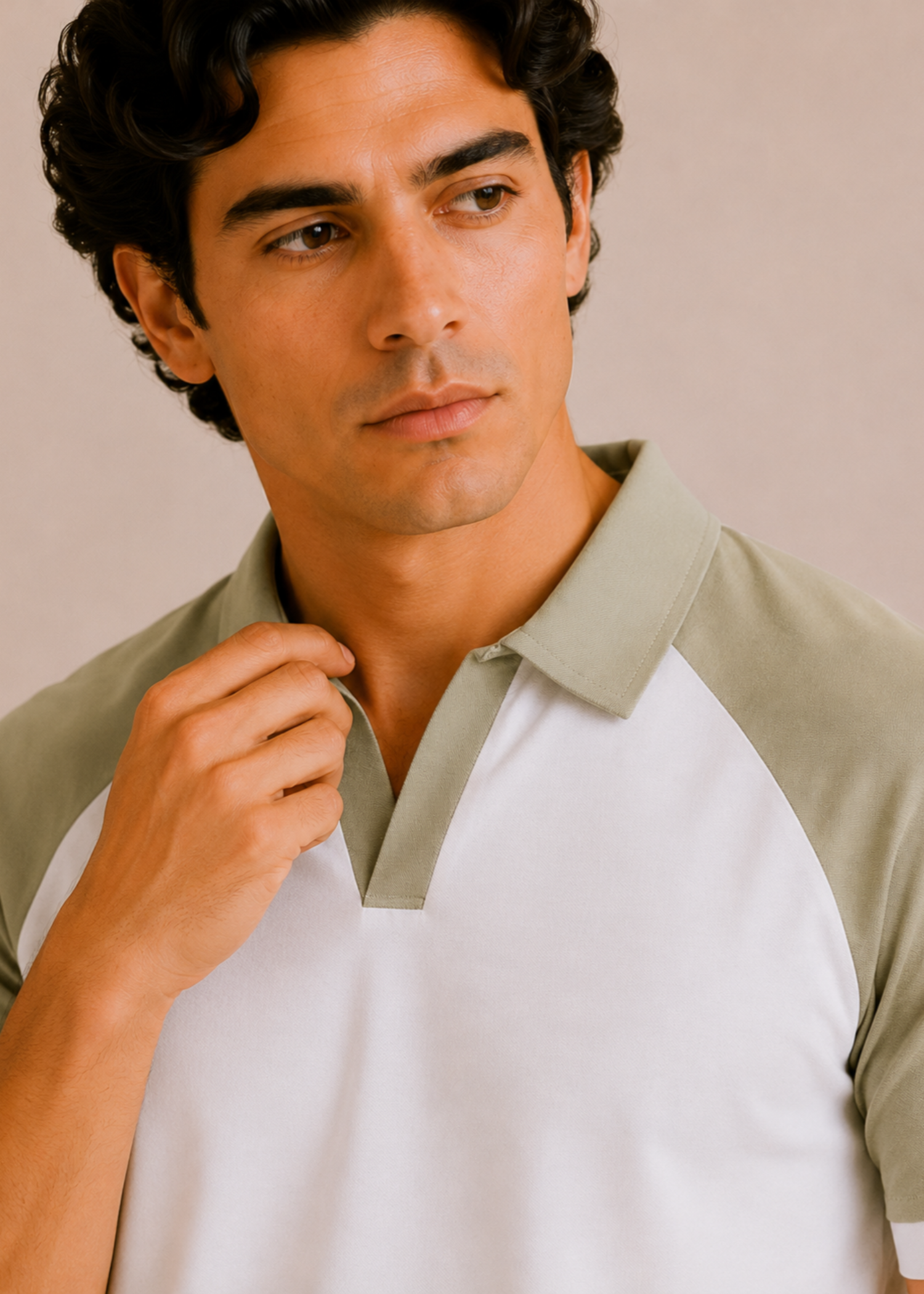 cotton pique Polo Shirt in Mint green, white