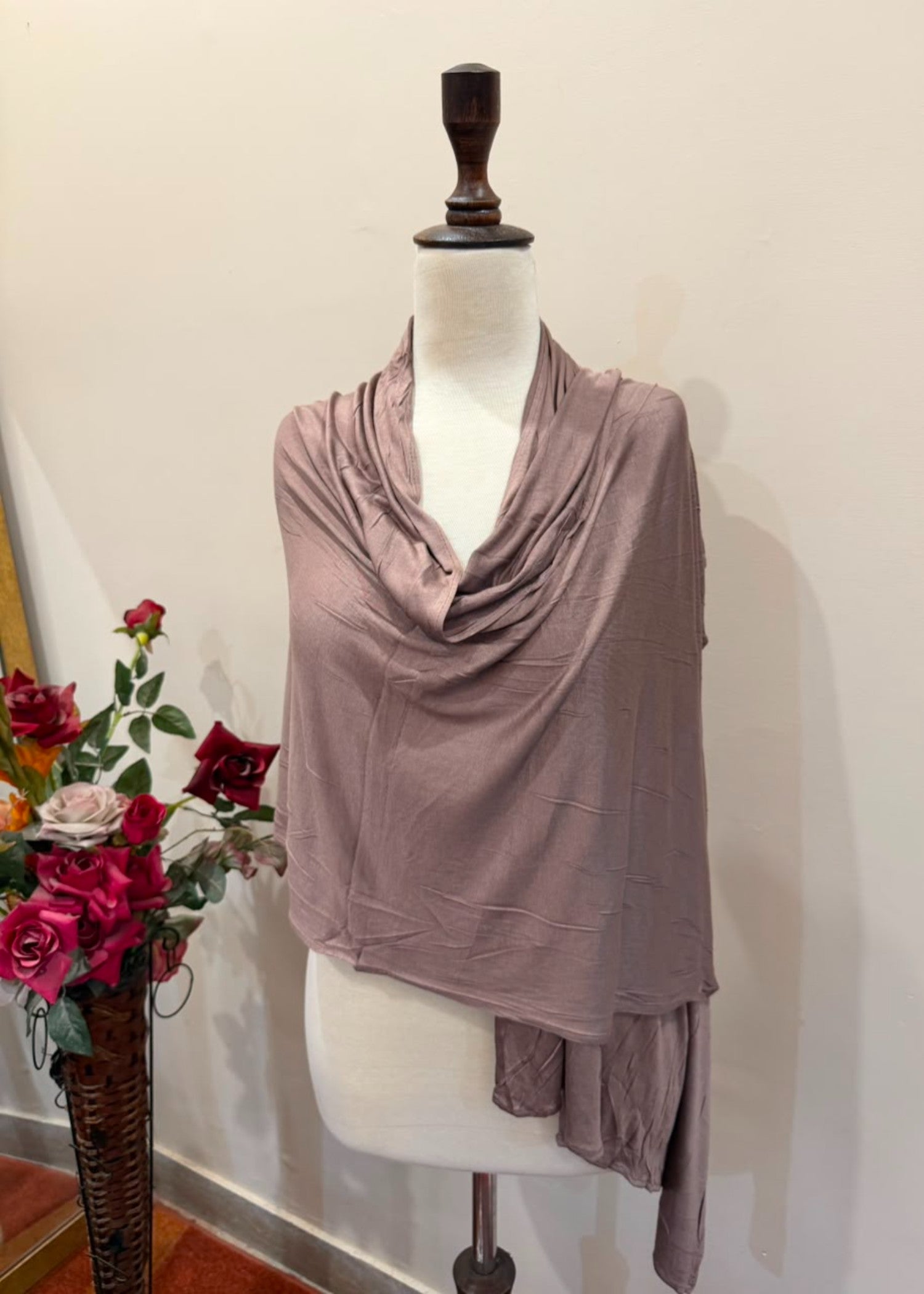 jersey knit Hijab in Almond brown