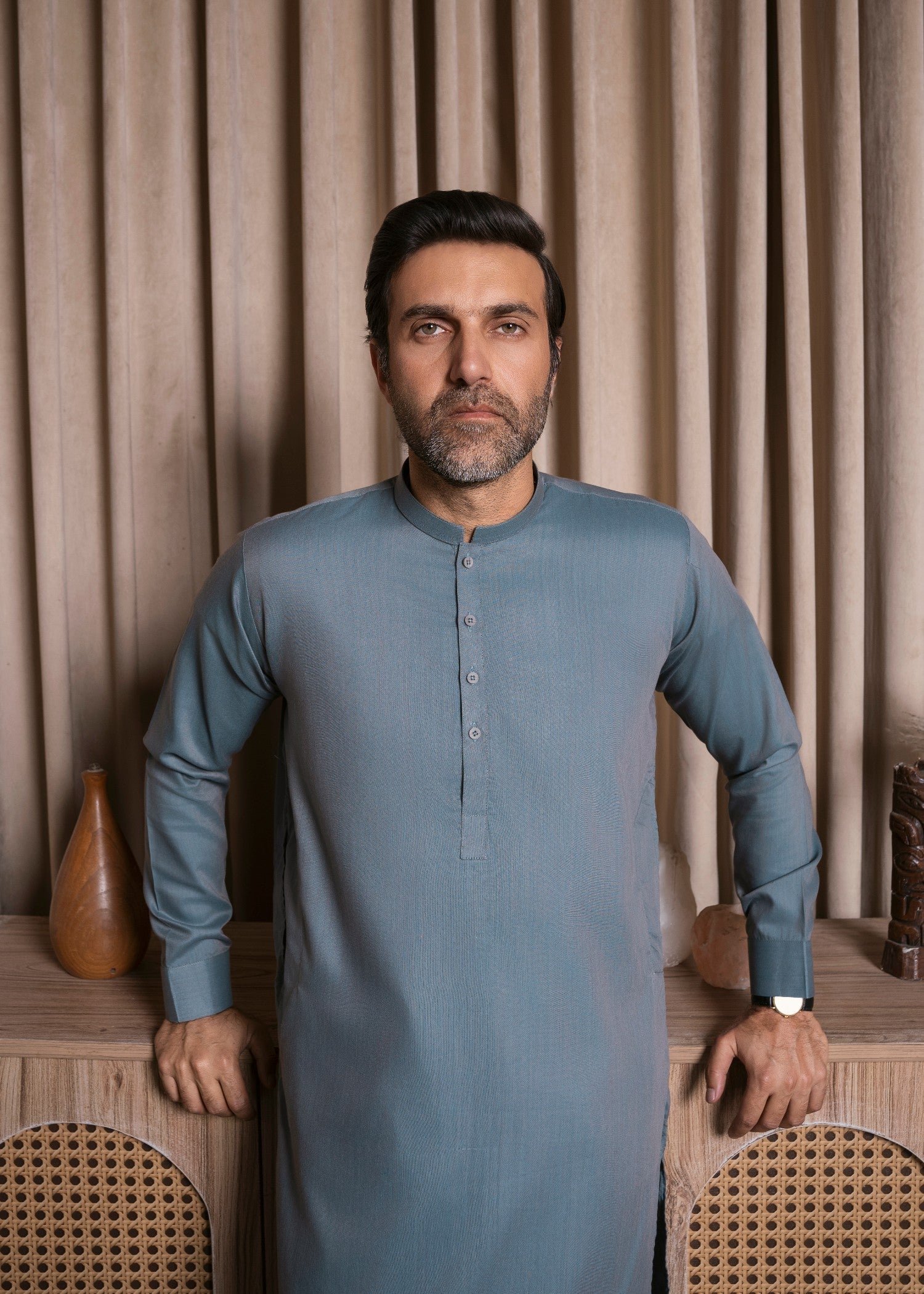 wash & wear Shalwar Kameez in Grey