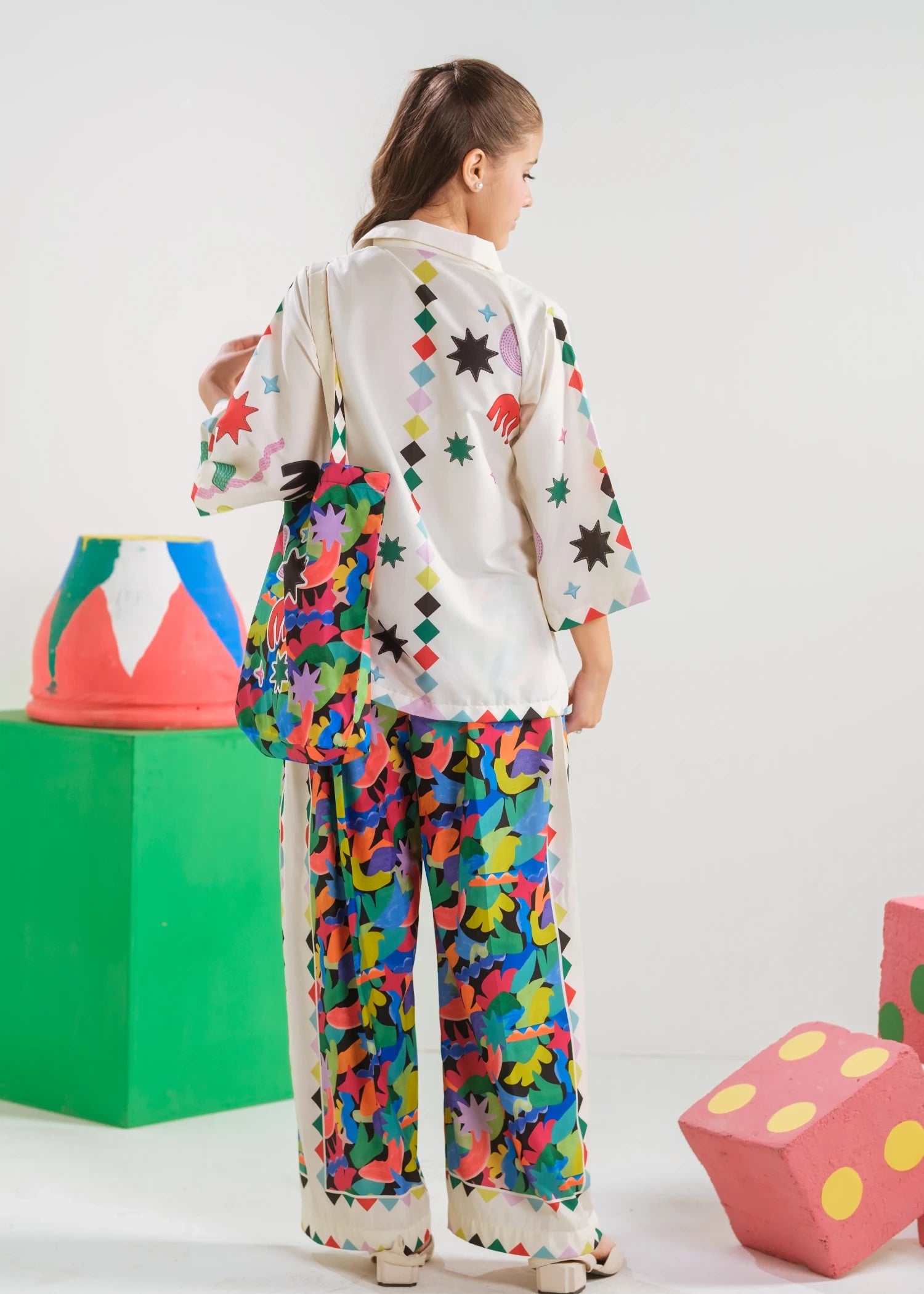 Co Ord Sets in White, multi