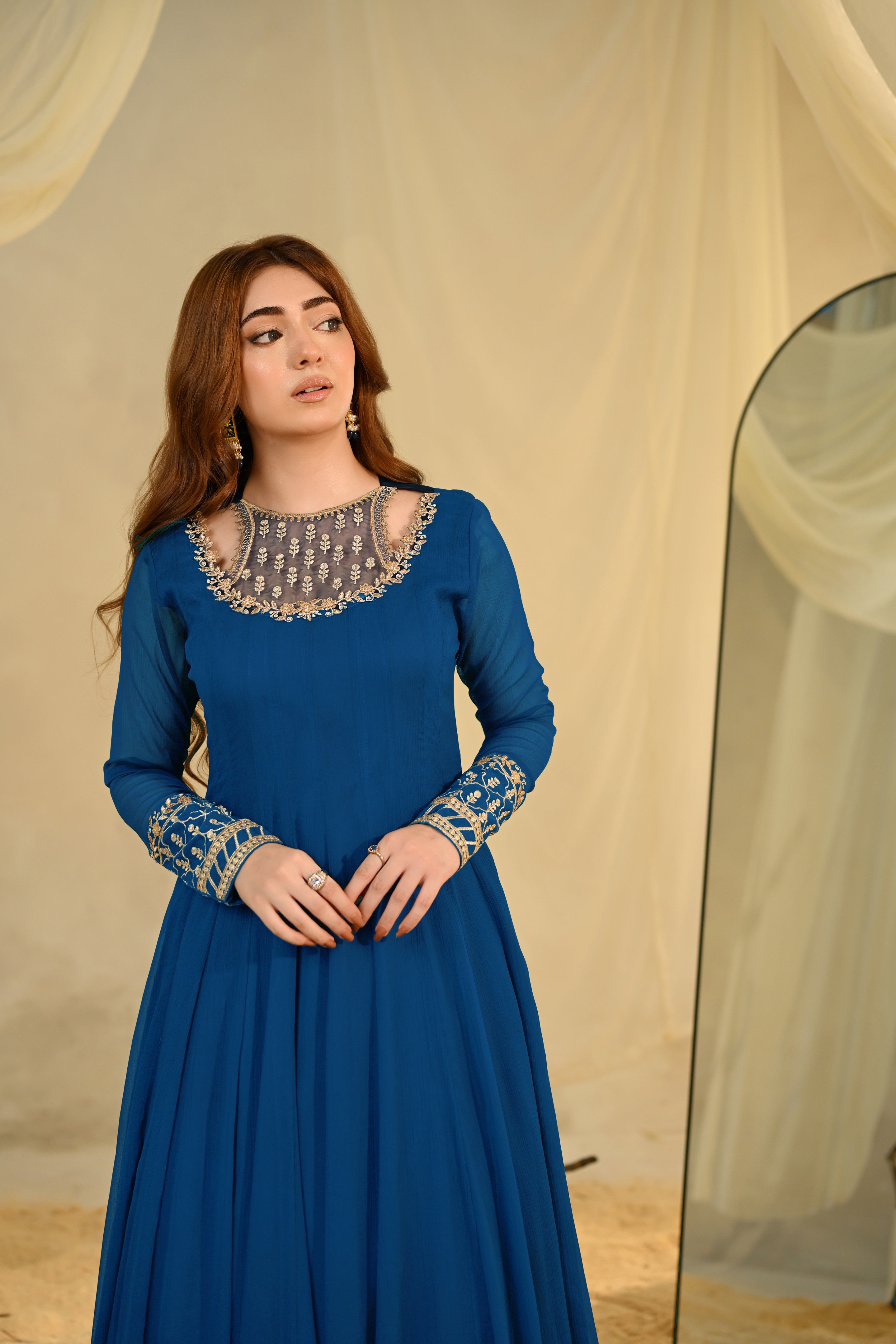 chiffon Maxi in Royal blue