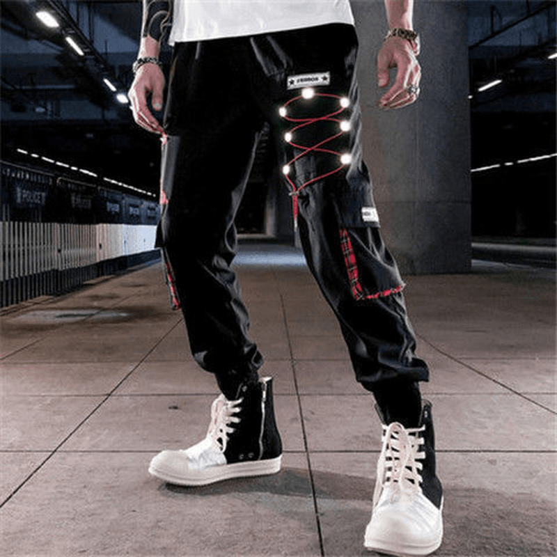Overalls Men'S Spring and Summer Korean Style Cropped Trousers Trend Function Wind