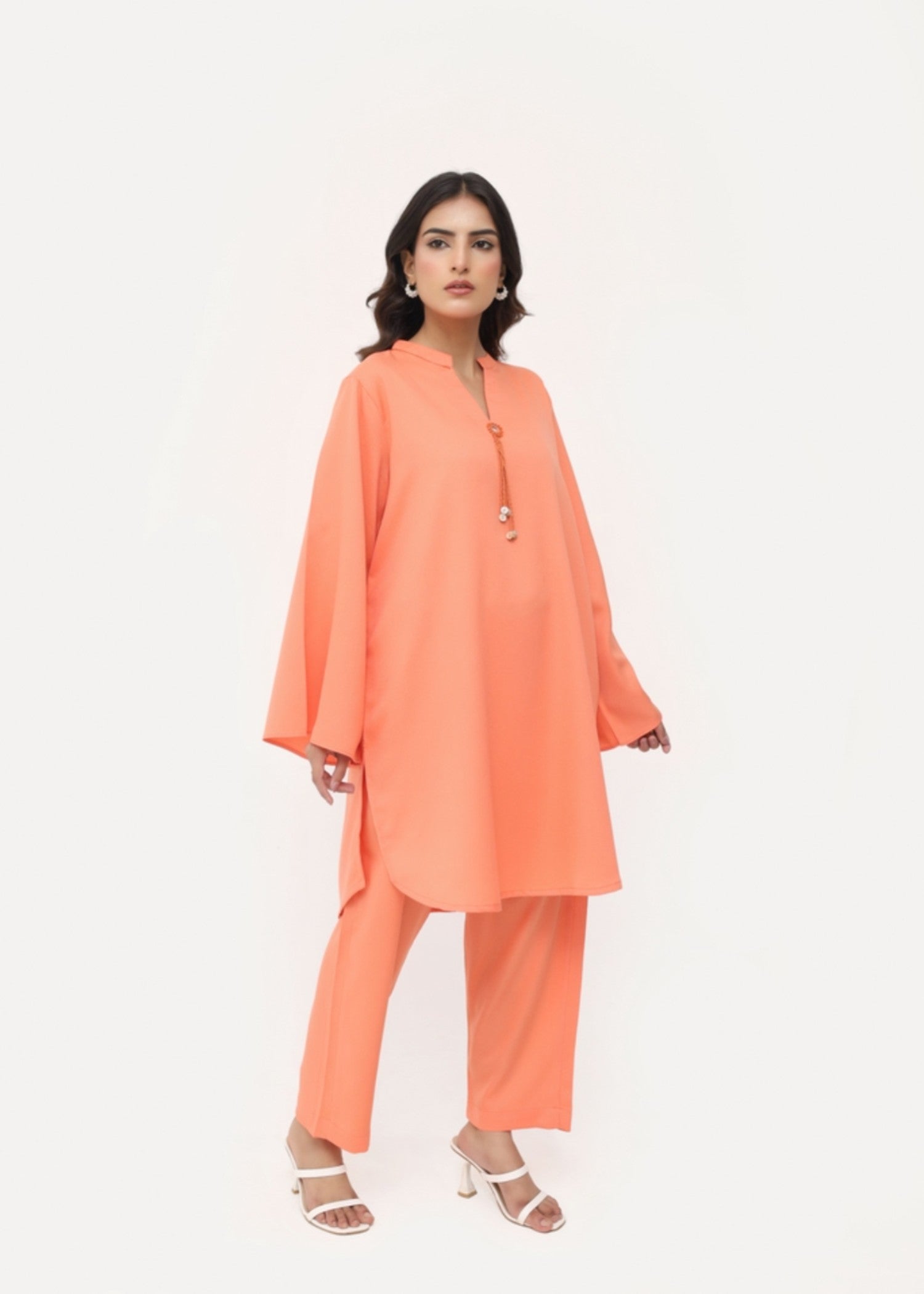 grip Co Ord Sets in Peach orange