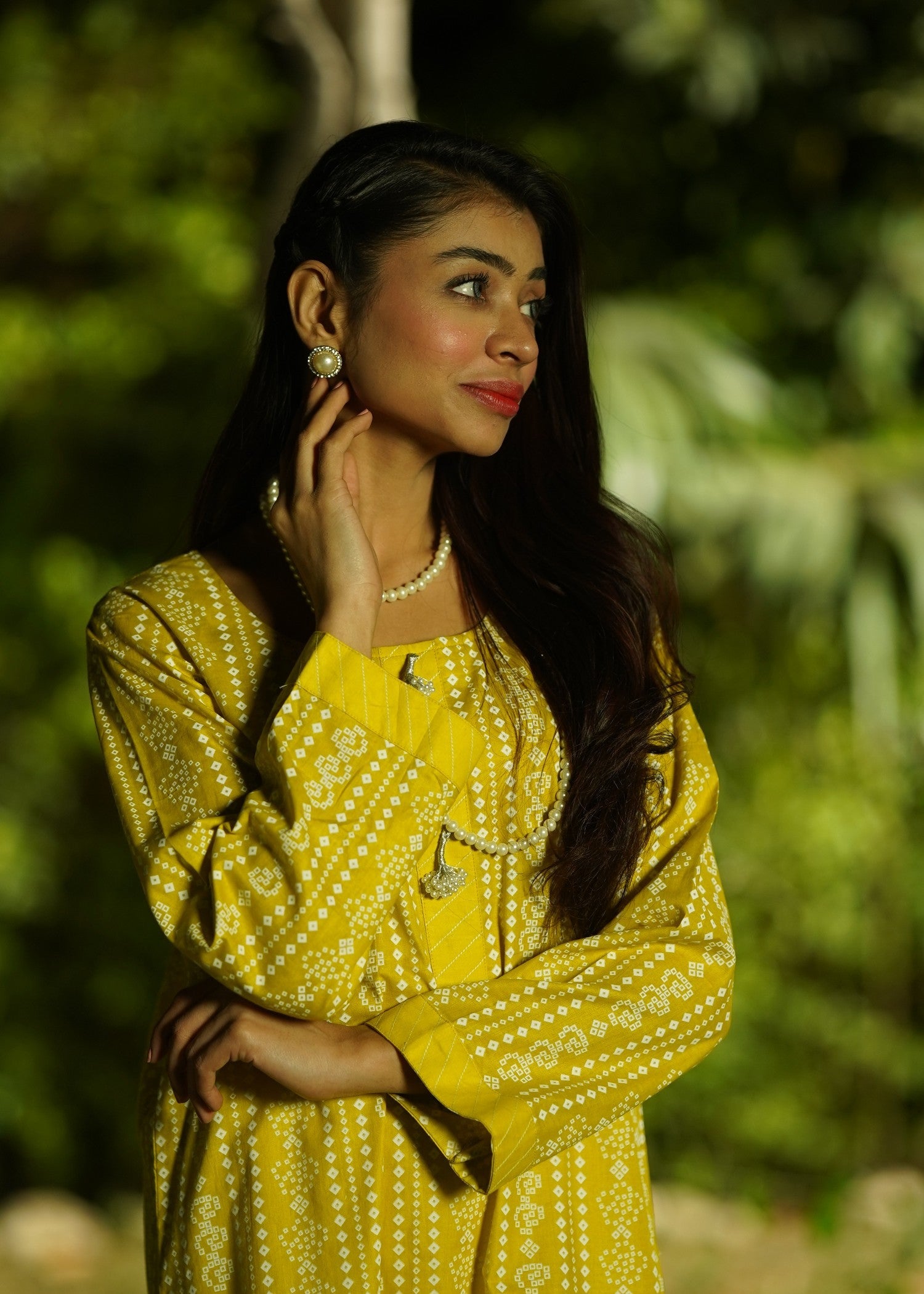 basic lawn Kurti in Key lime