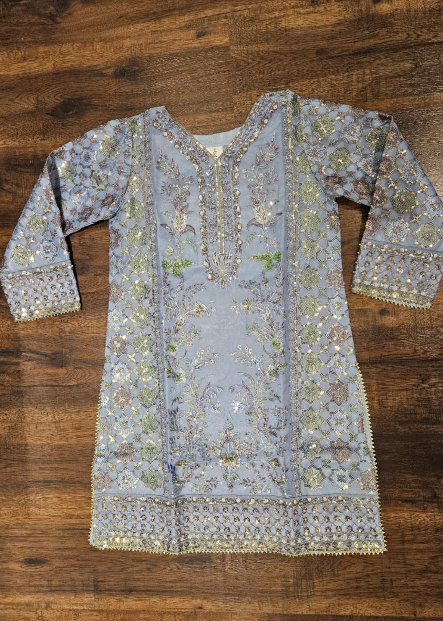 organza Sharara in Ice blue
