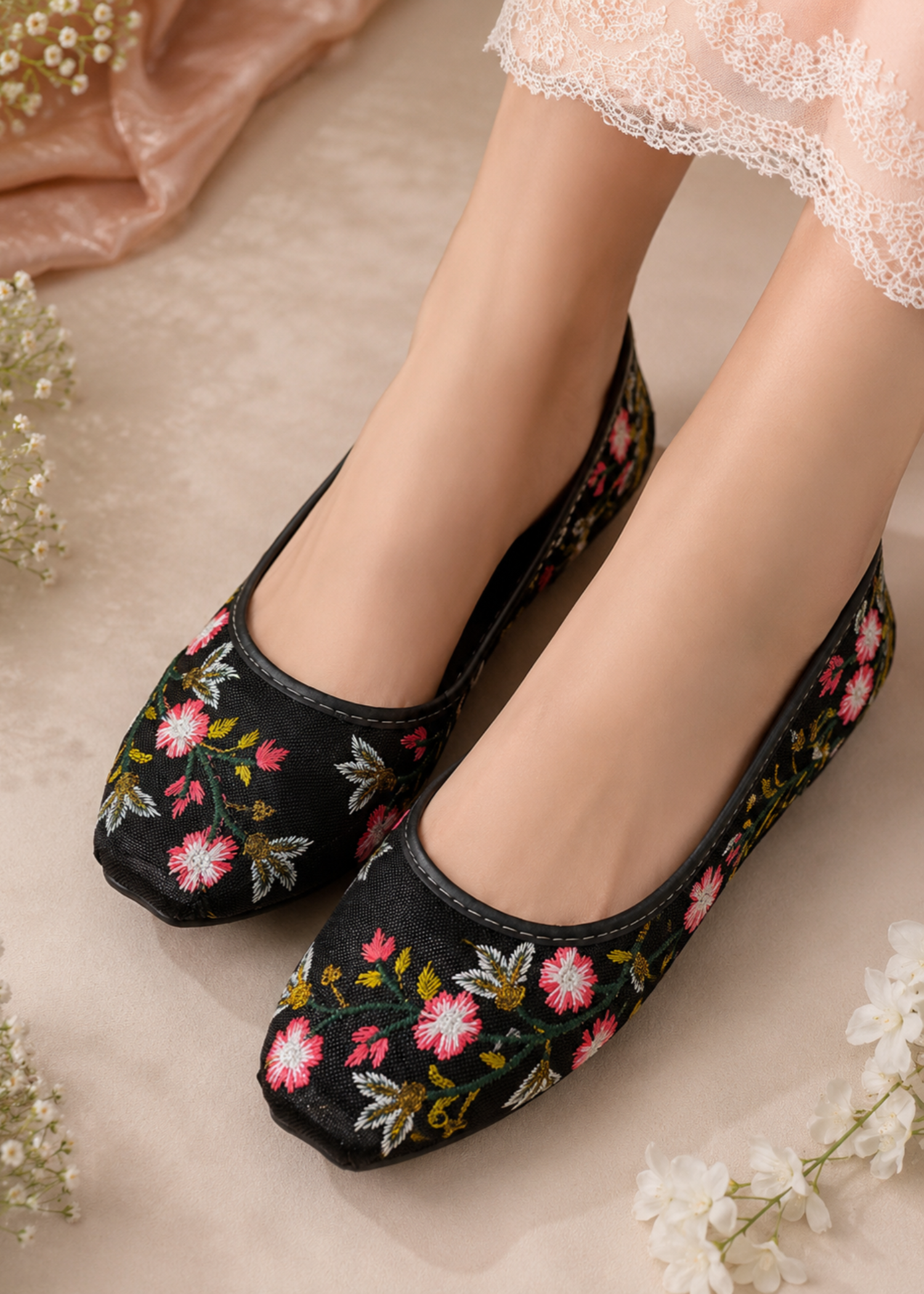Khussa in Black by - High Quality Women Khussa KBO7903