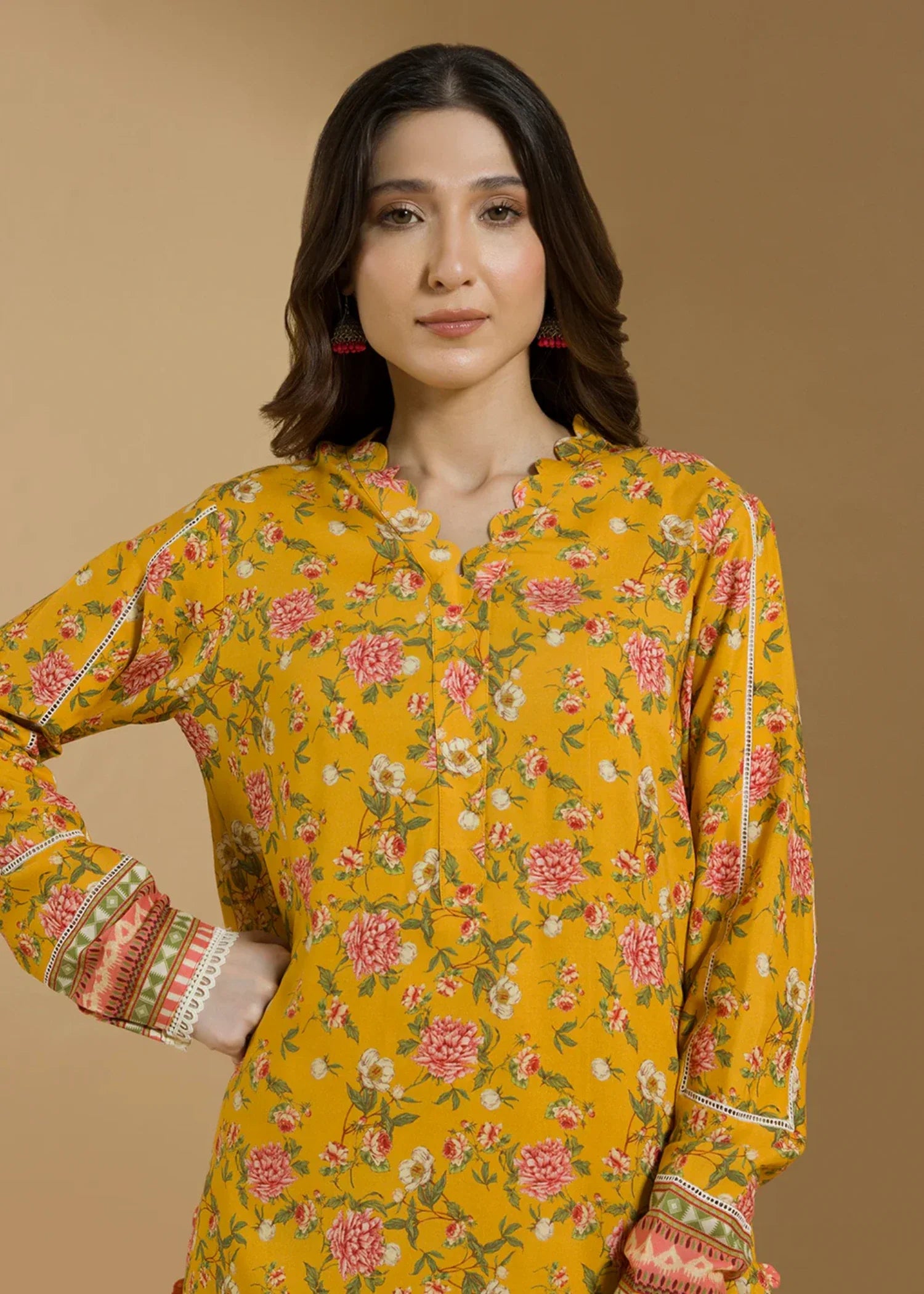linen Unstitched in Mustard