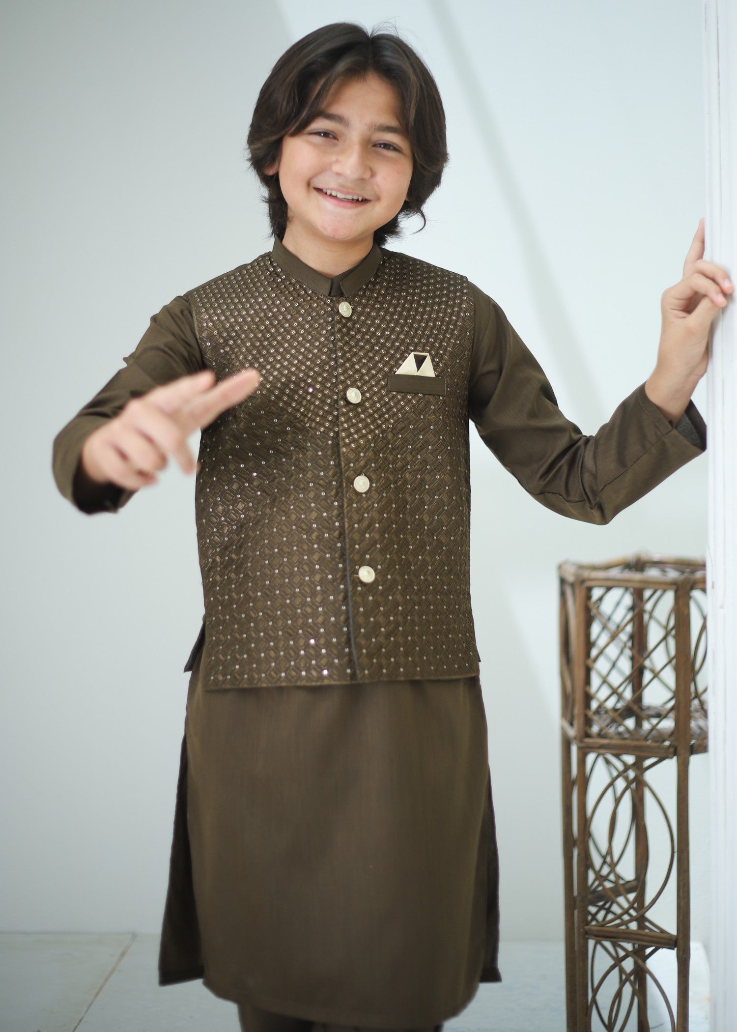 suiting Waistcoat in Cinnamon brown