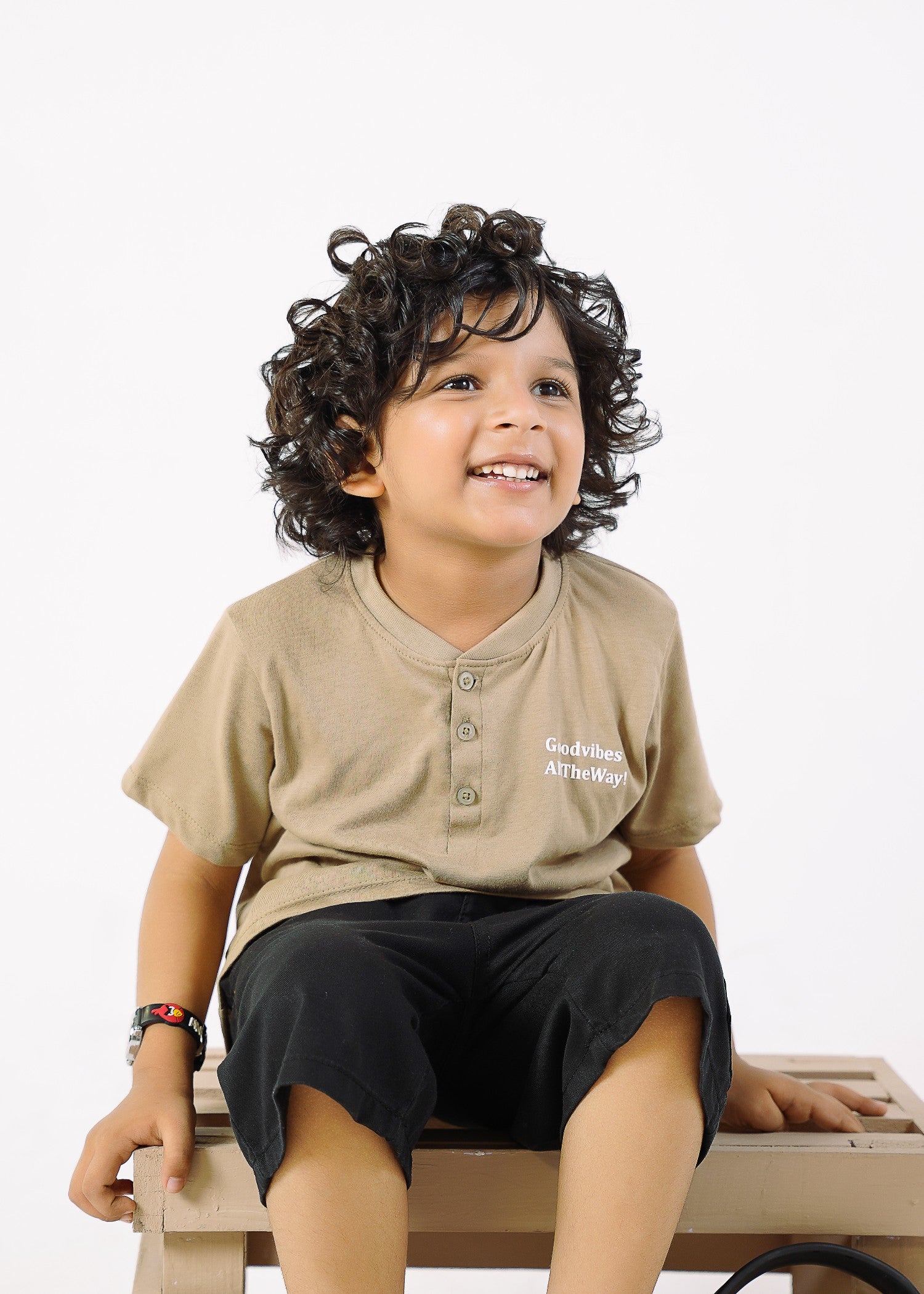cotton jersey T Shirt in Camel brown