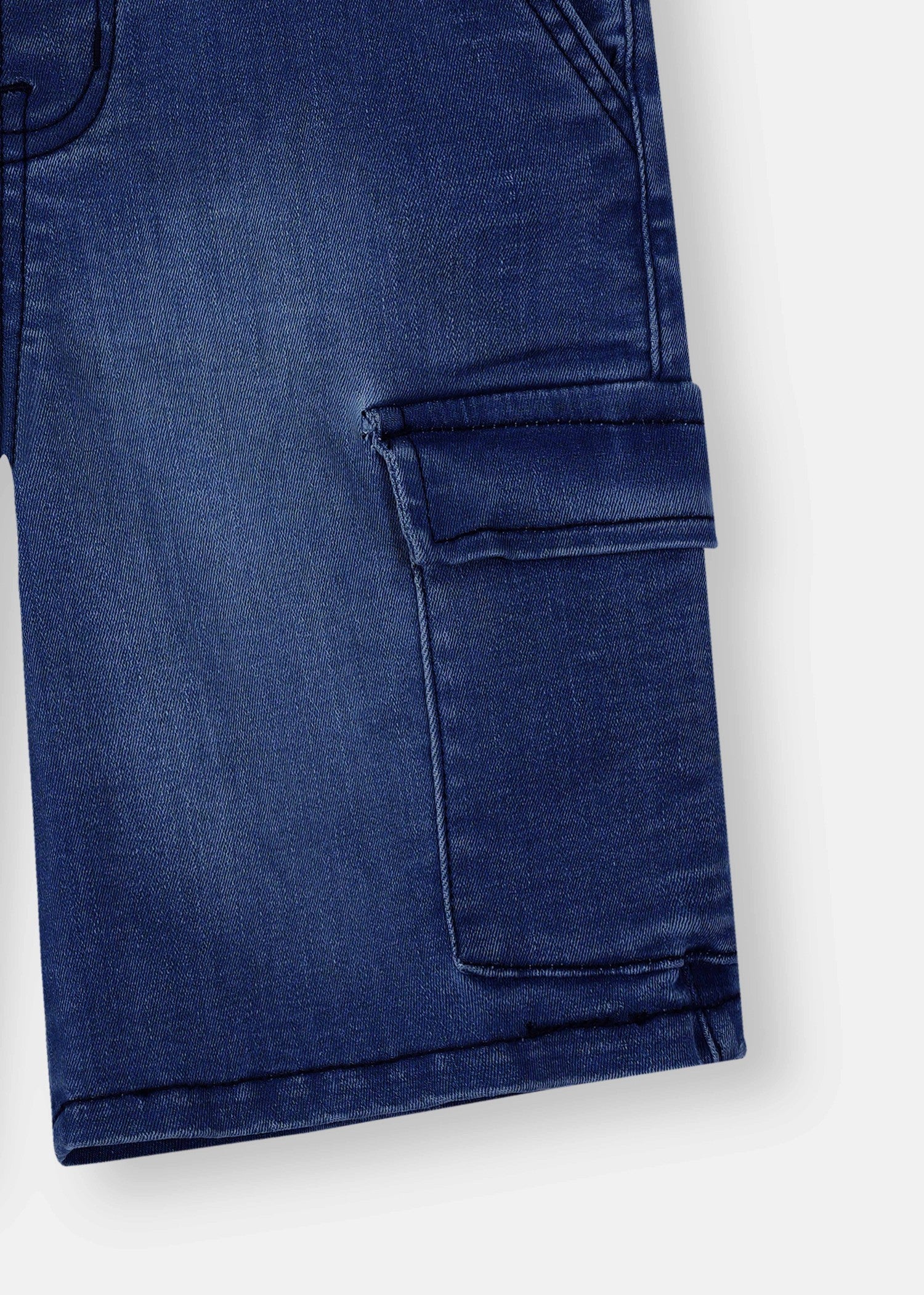 stretch denim Shorts in Dark blue