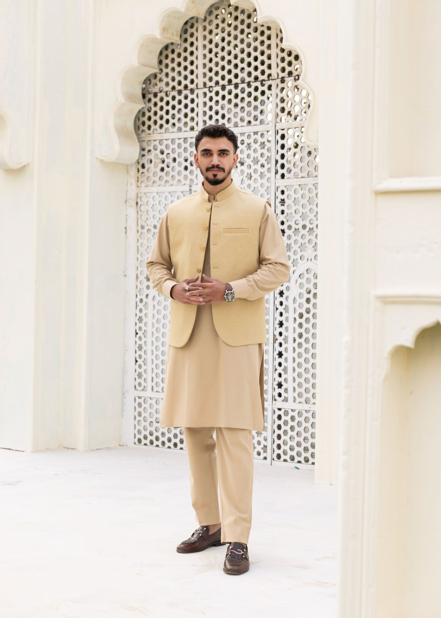 karandi Waistcoat in Wheat