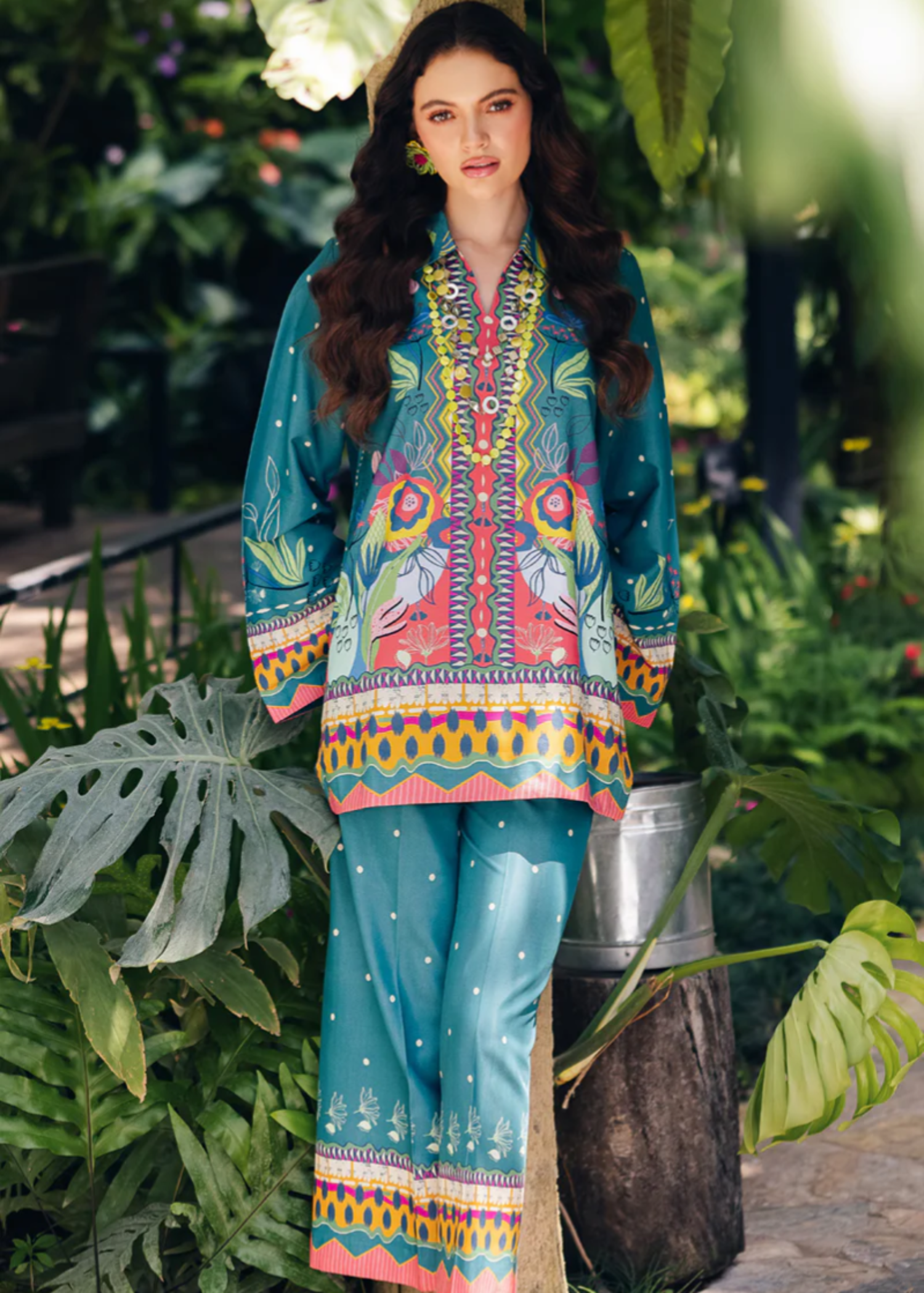 cotton silk Co Ord Sets in Teal