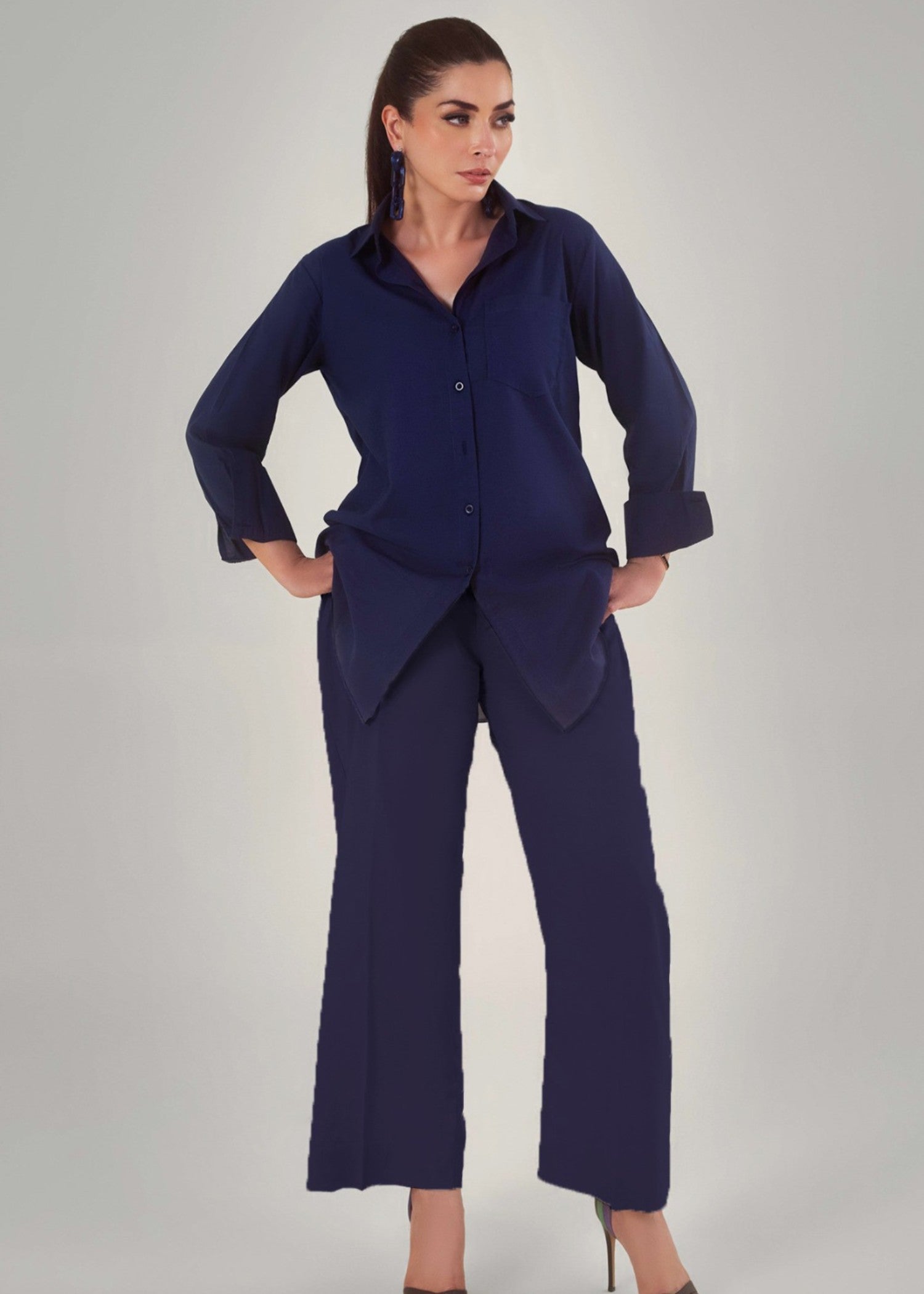cambric Co ord Sets in Navy blue