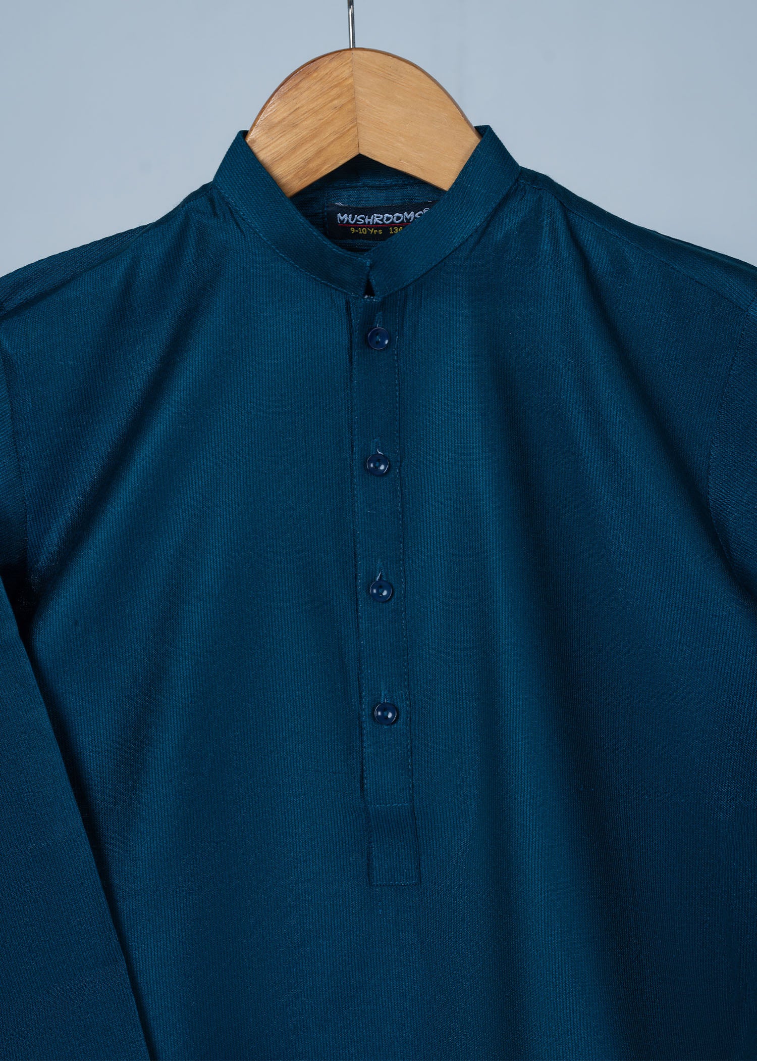 silk khadi net Kurta in Steel blue