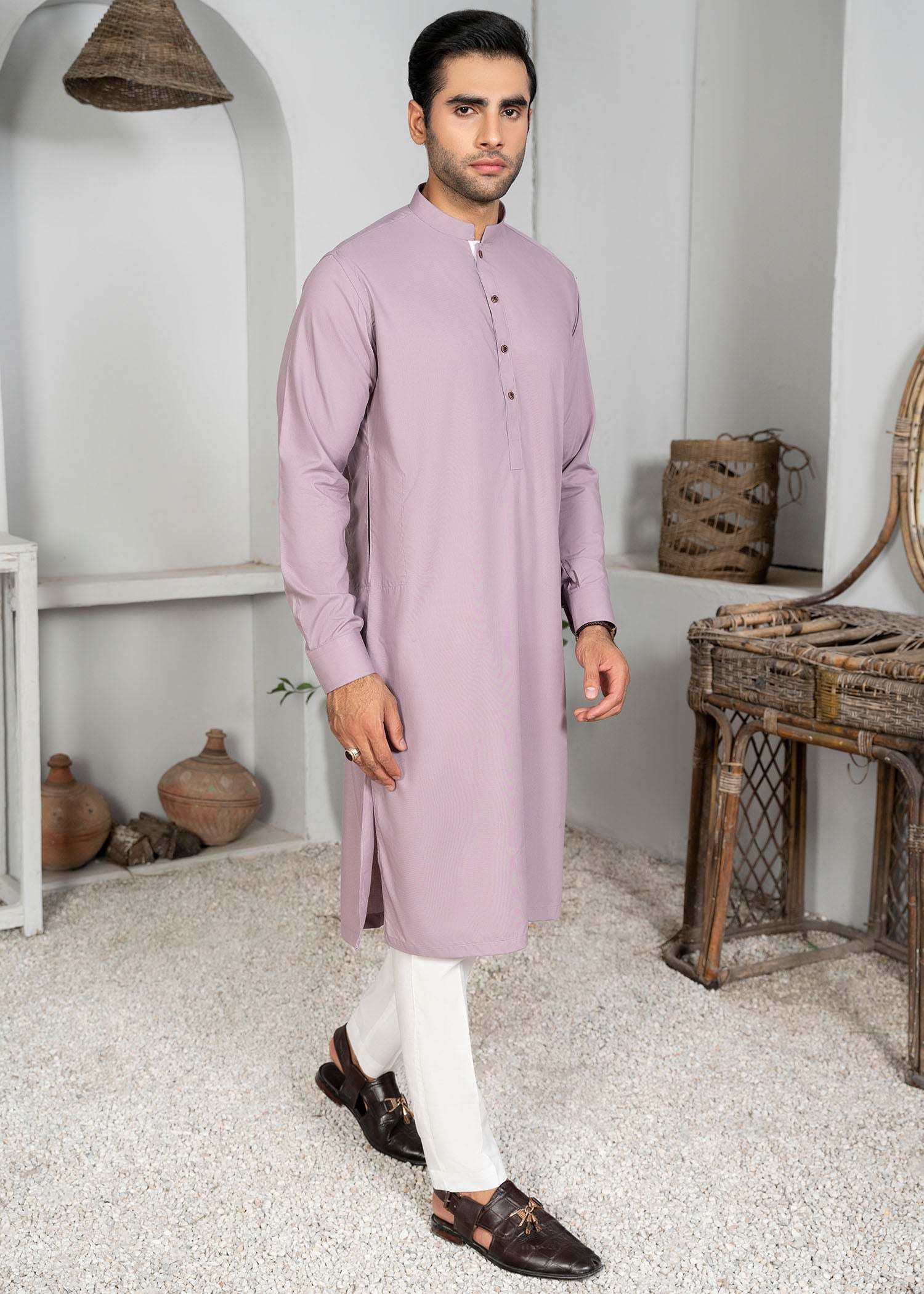 wash & wear Kurta Set in Lilac