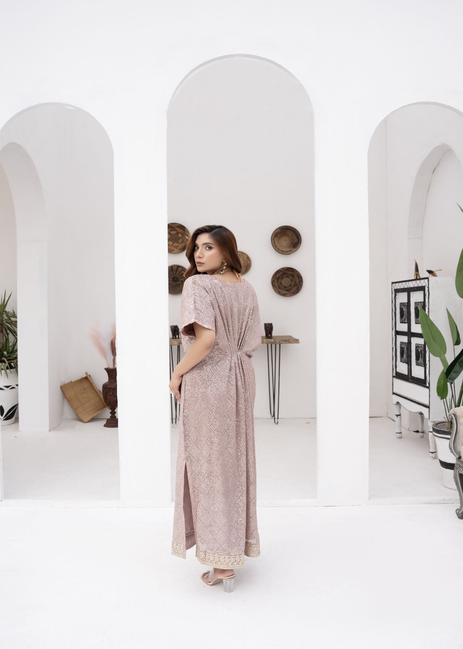 chiffon Kaftan in Lilac