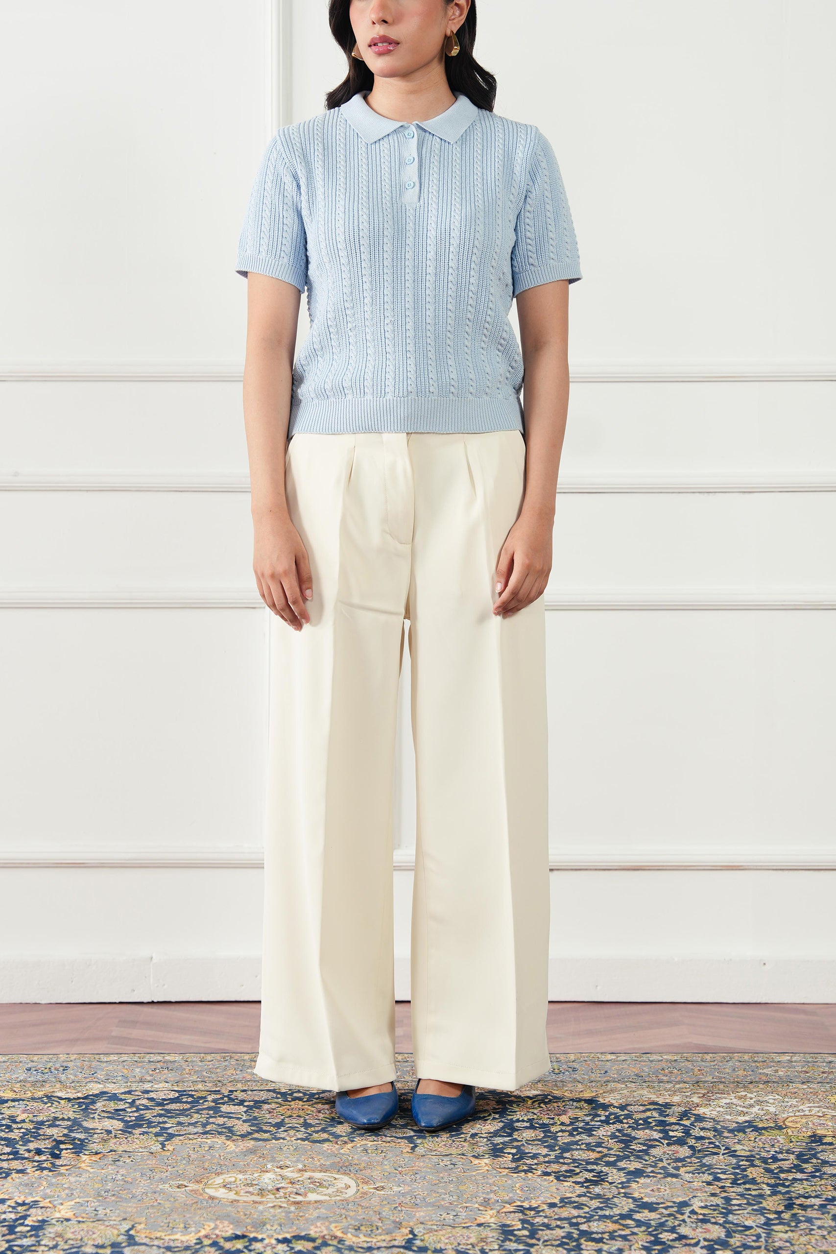 polycotton Pants in Off-white