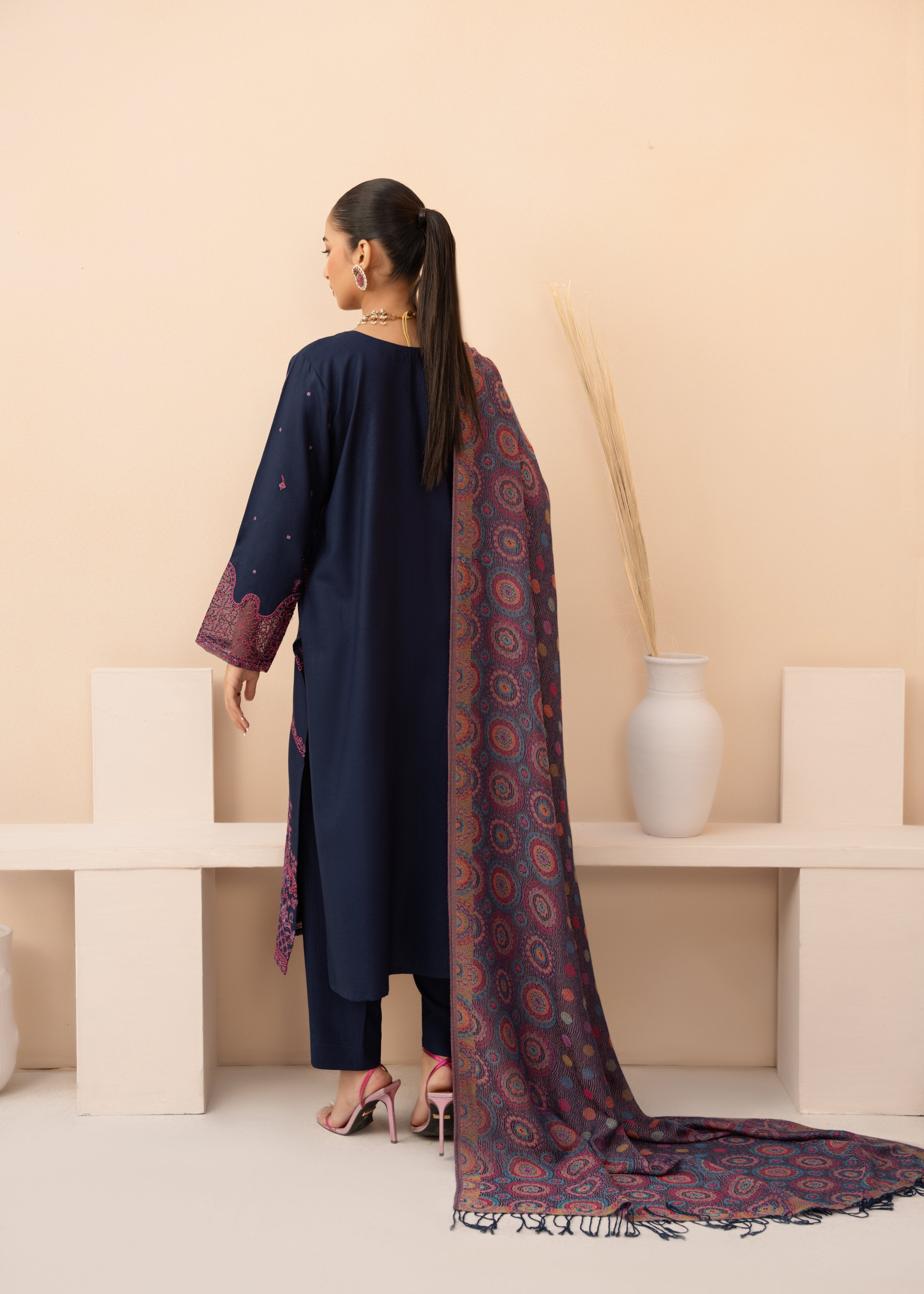 dhanak Kurta Set in Purple