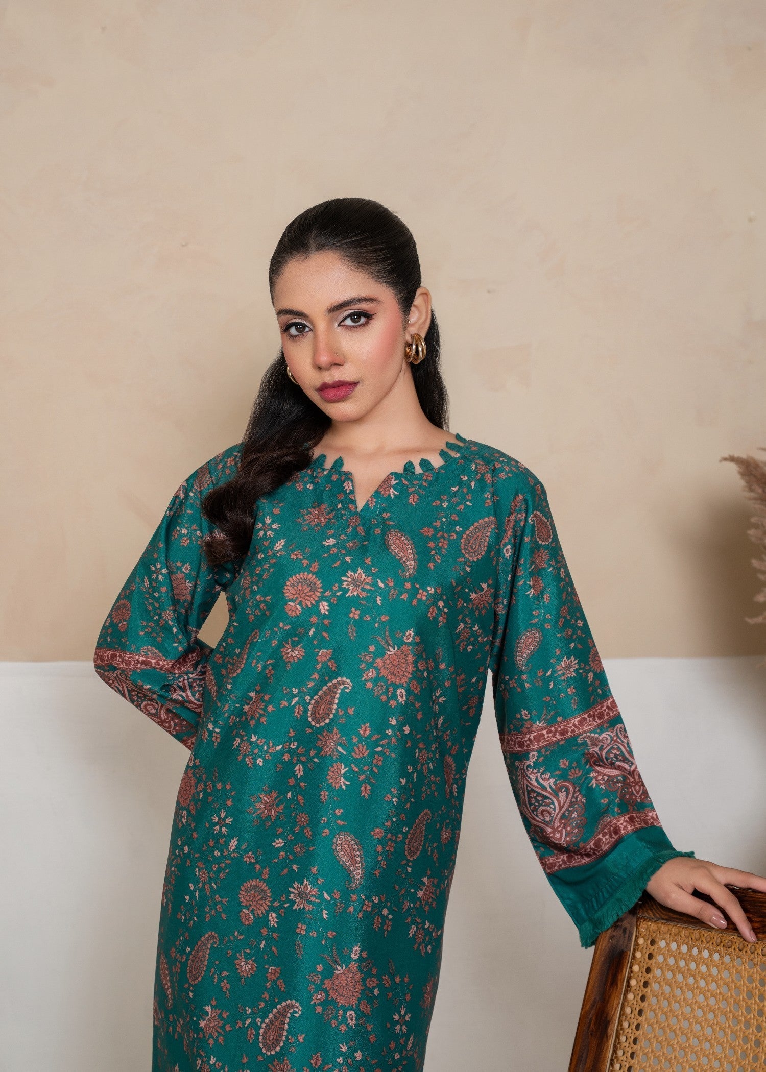 silk grip Kurta Set in Green