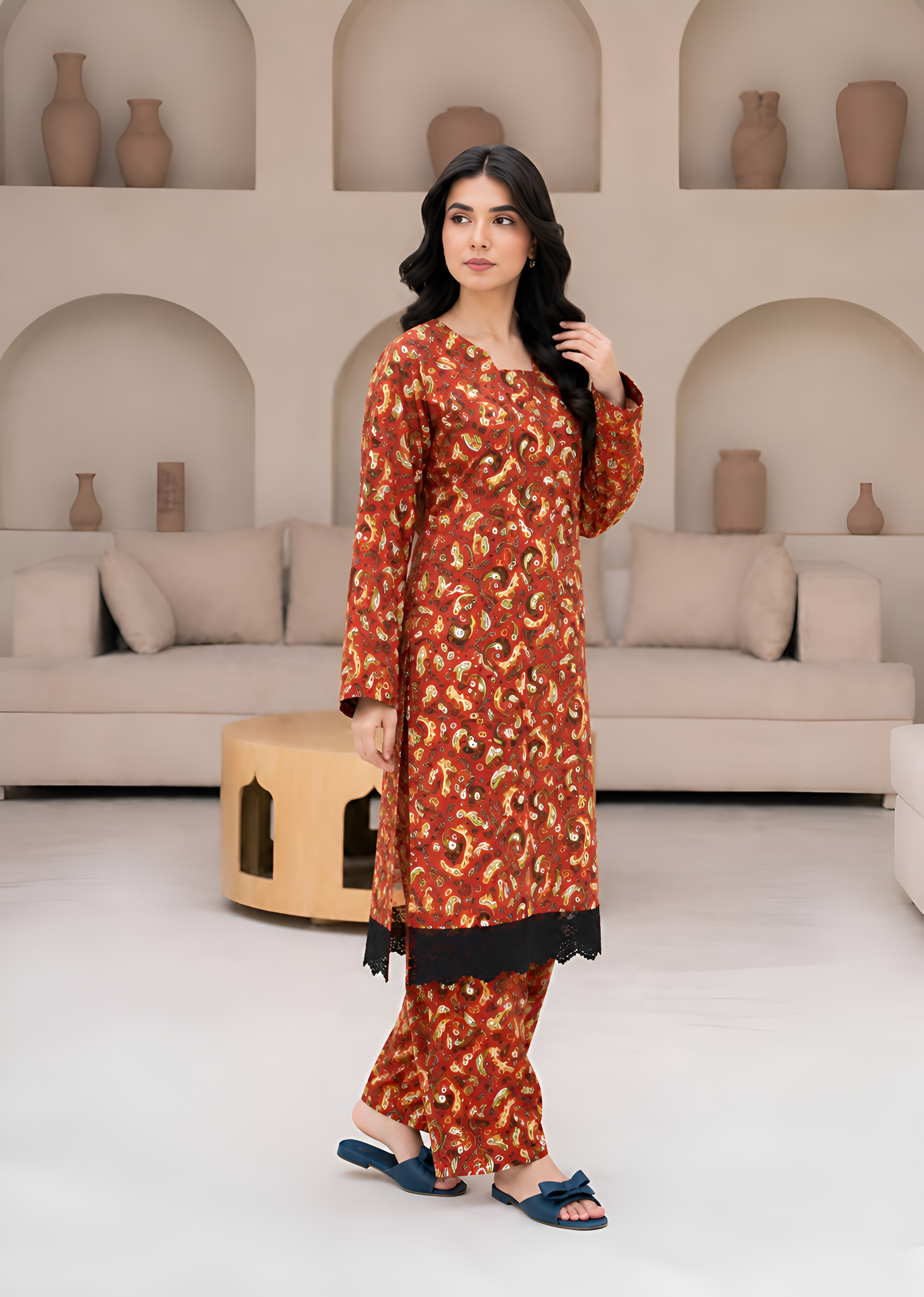 linen Co Ord Sets in Blood red