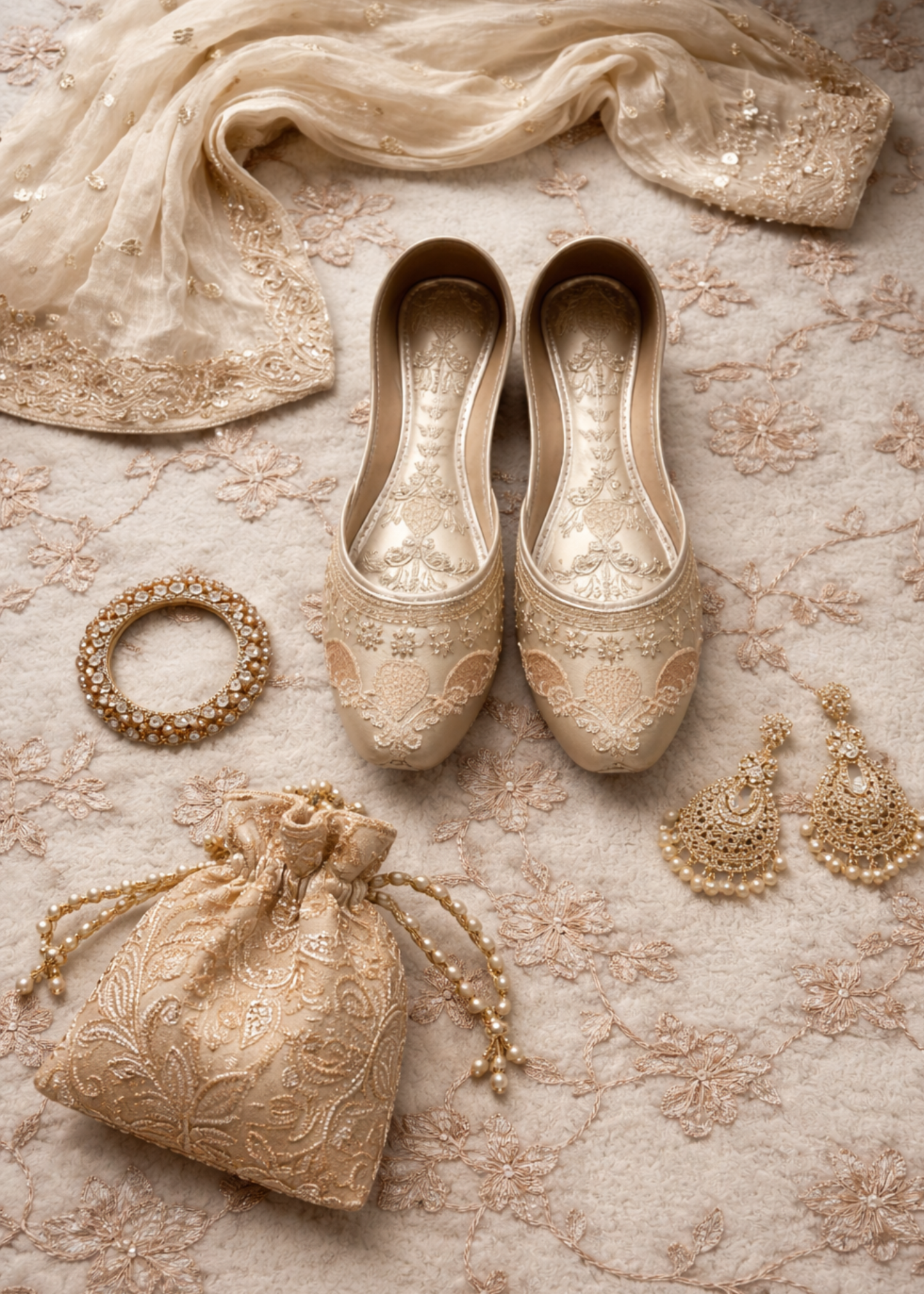 Khussa in Beige by - High Quality Women Khussa NGN6826