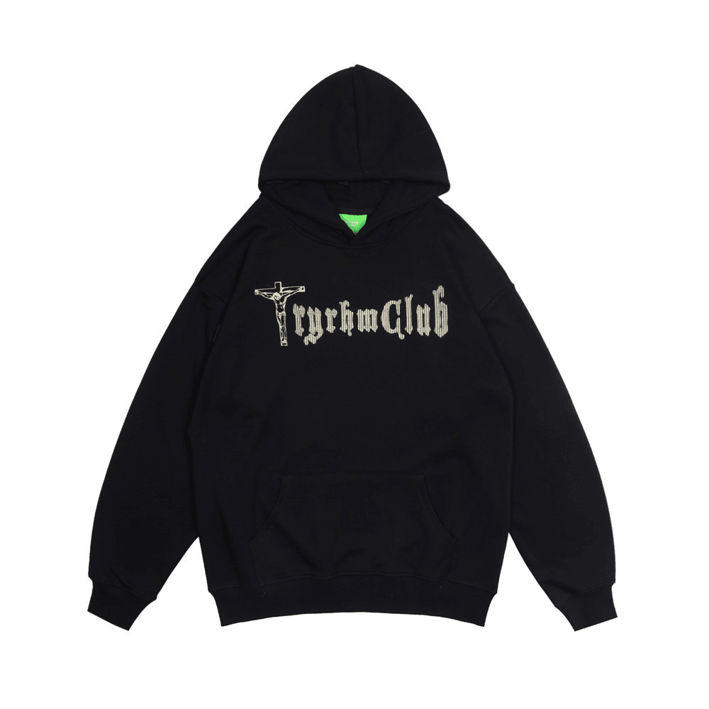 Fashionable Men'S Cross Print Hooded Sweatshirt