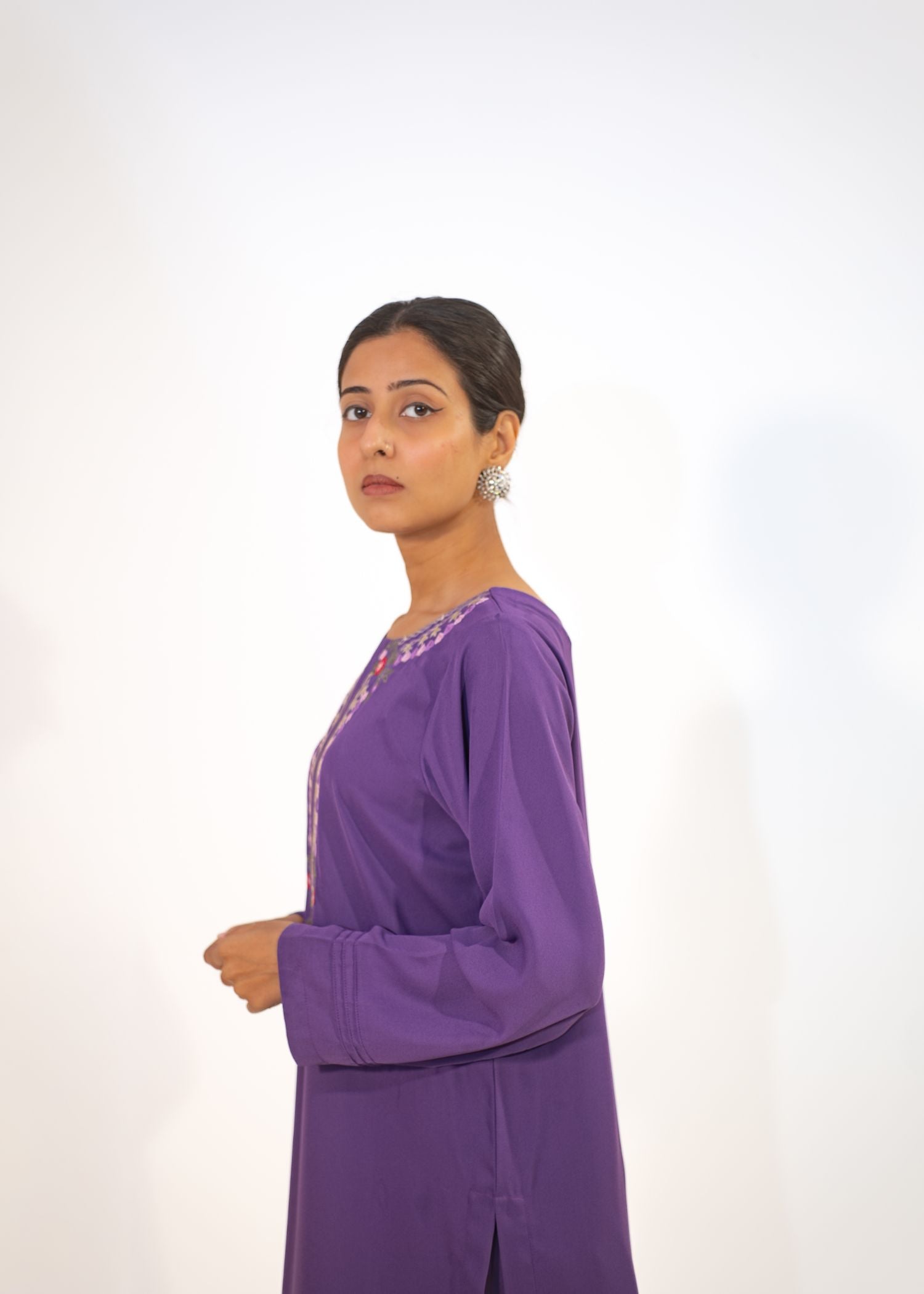 georgette Kurta Set in Lilac