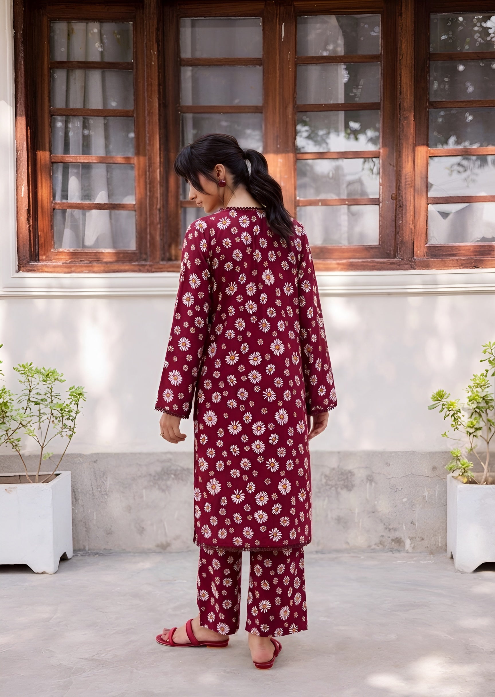 cambric Co Ord Sets in Plum