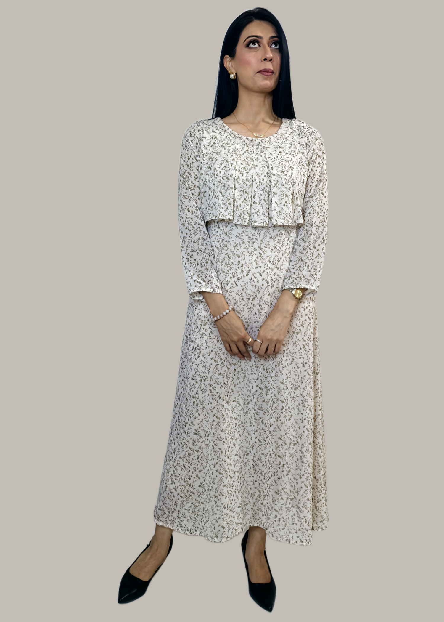 georgette Maxi in Off-white