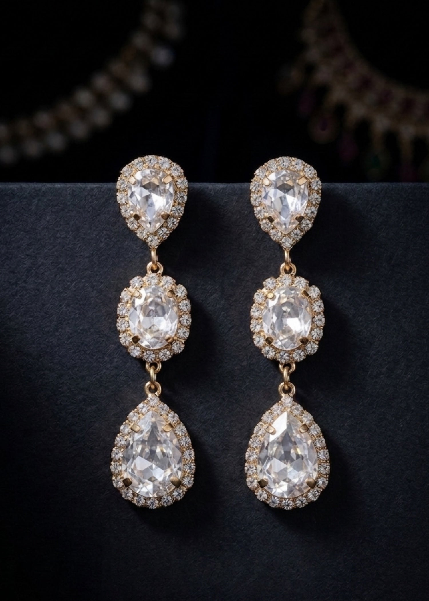 Earrings in White, champagne, gold Color by - Trendy Women Earrings ZVS6238