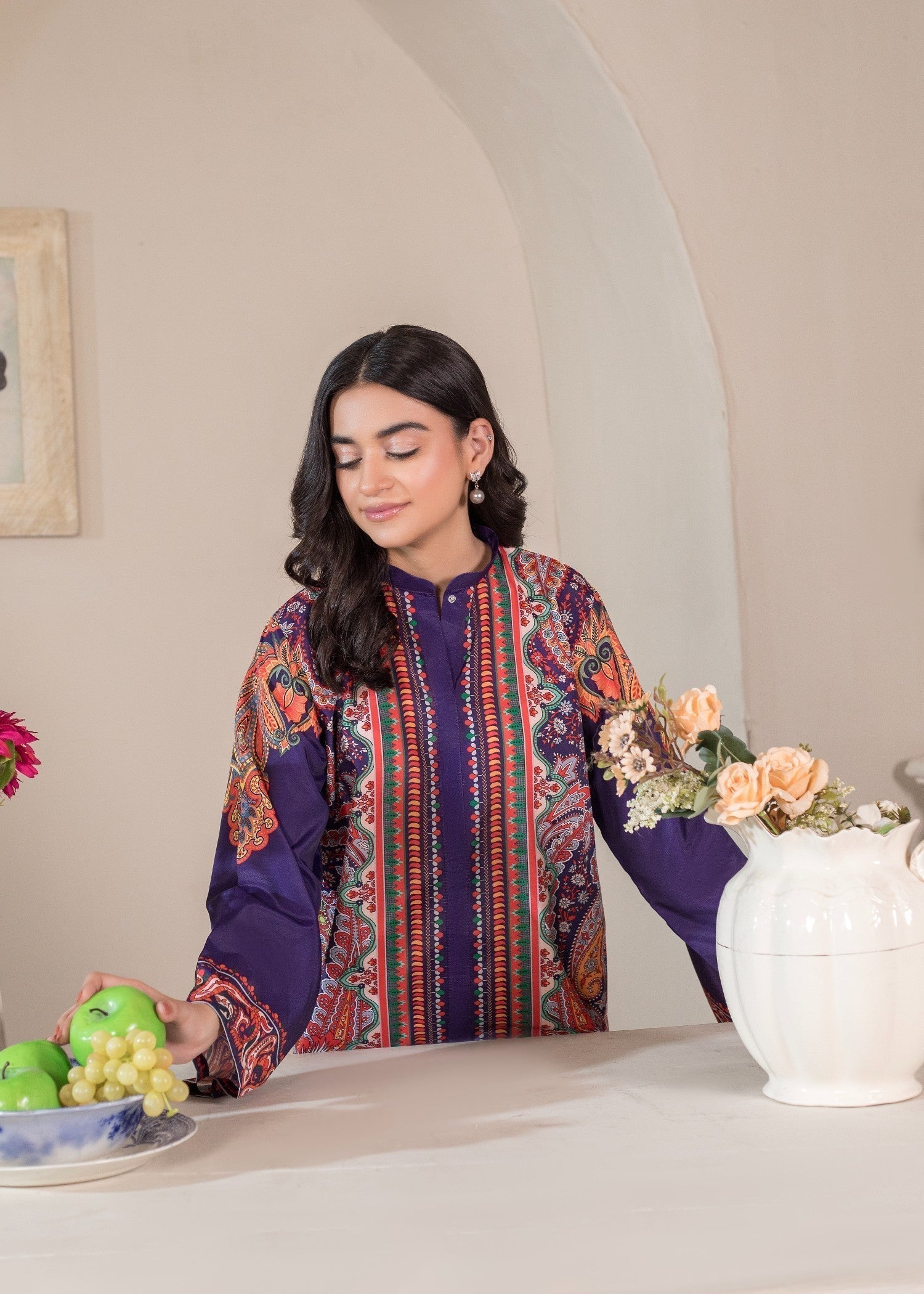polyester crepe Co Ord Sets in Purple heart