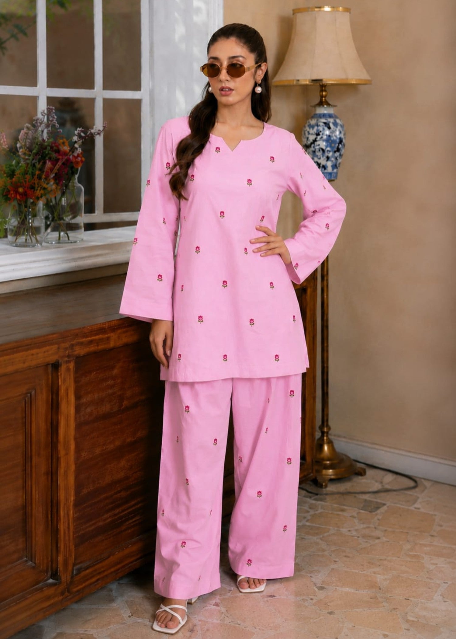 lawn Co Ord Sets in Pink
