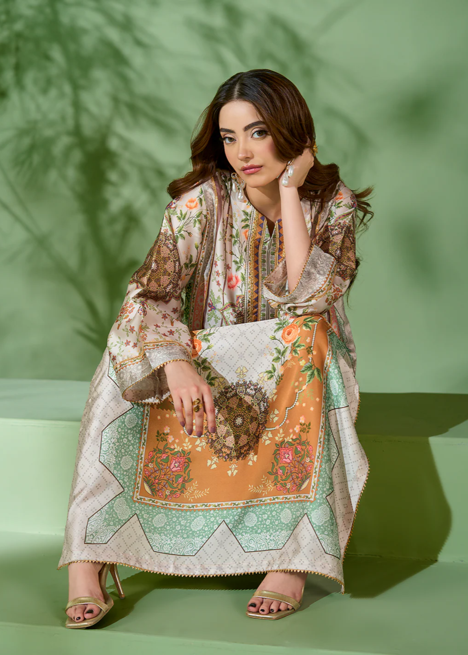silk Kaftan in Multi