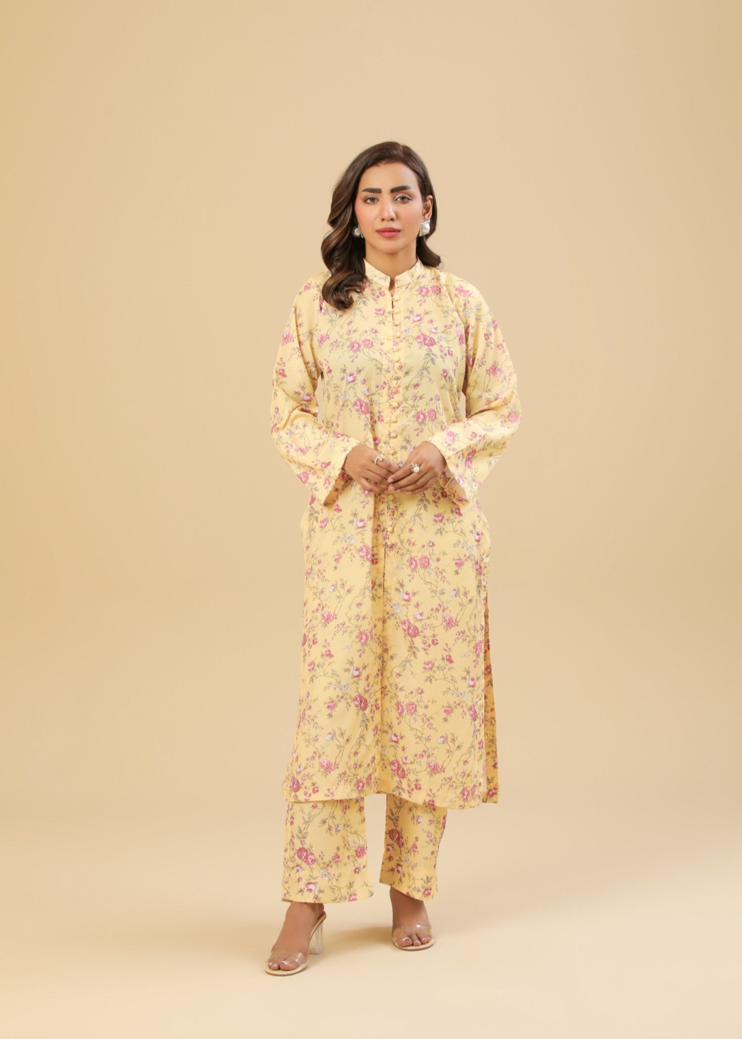 crepe Co Ord Sets in Lemon