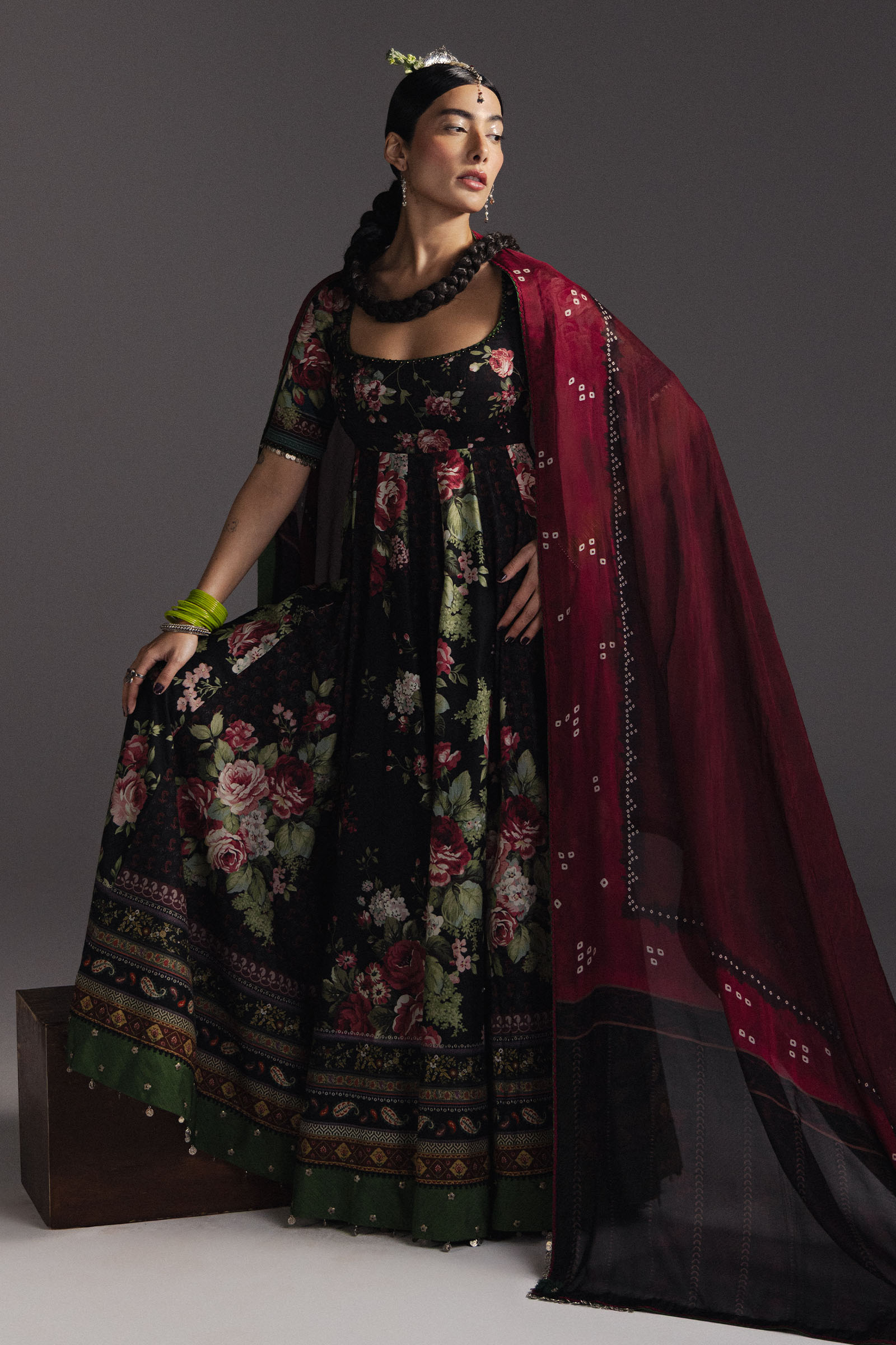 Anarkali Festive Luxury Lawn – Shehzadi-D5