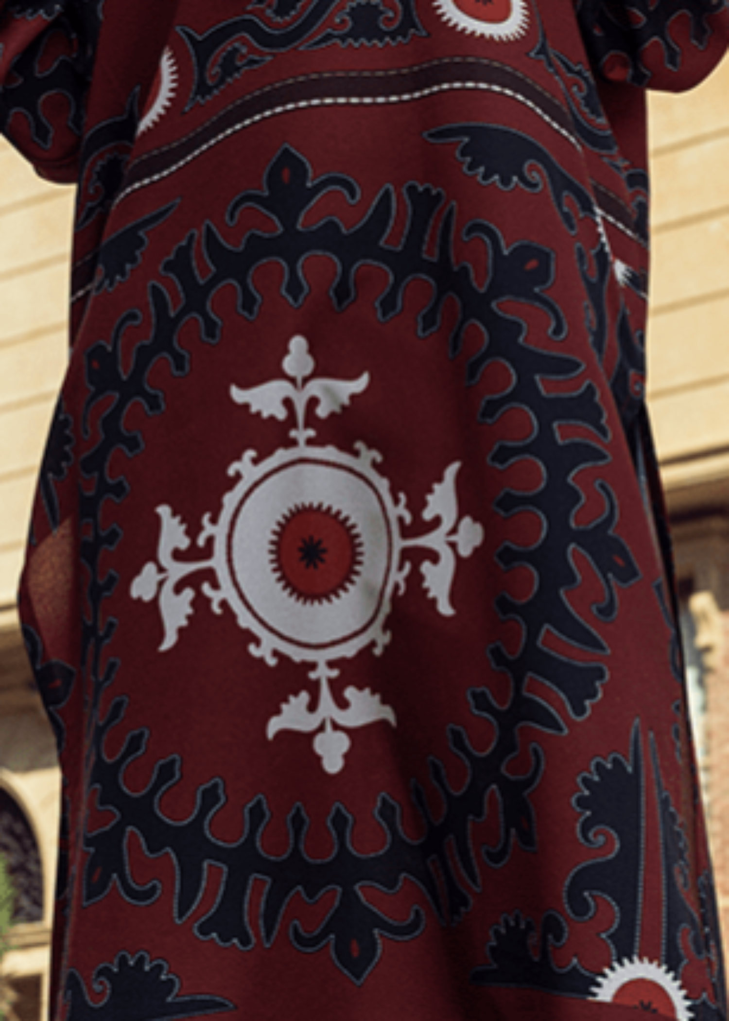 crepe silk Kurti in Wine red