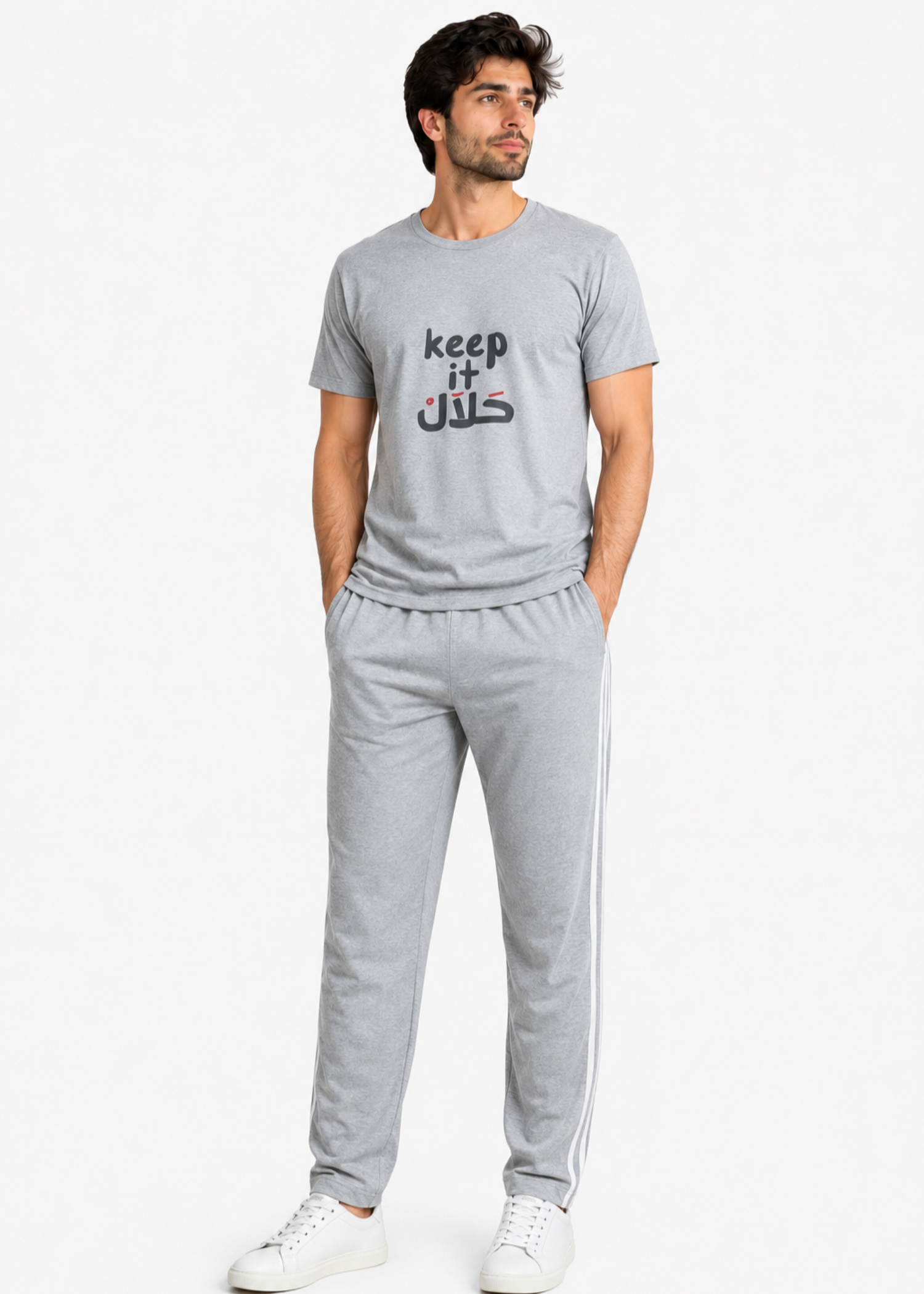 cotton jersey Tracksuit in Grey
