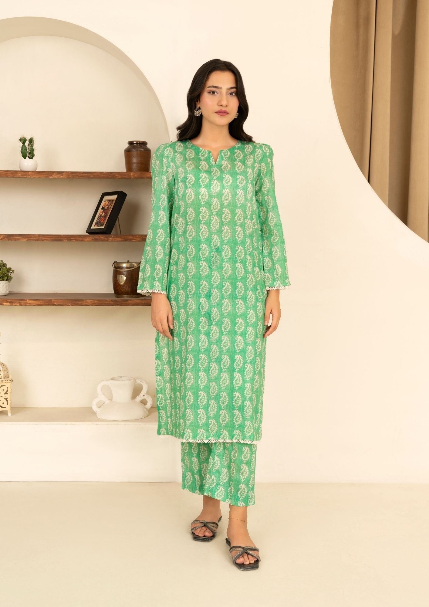 lawn Co Ord Sets in Emerald green