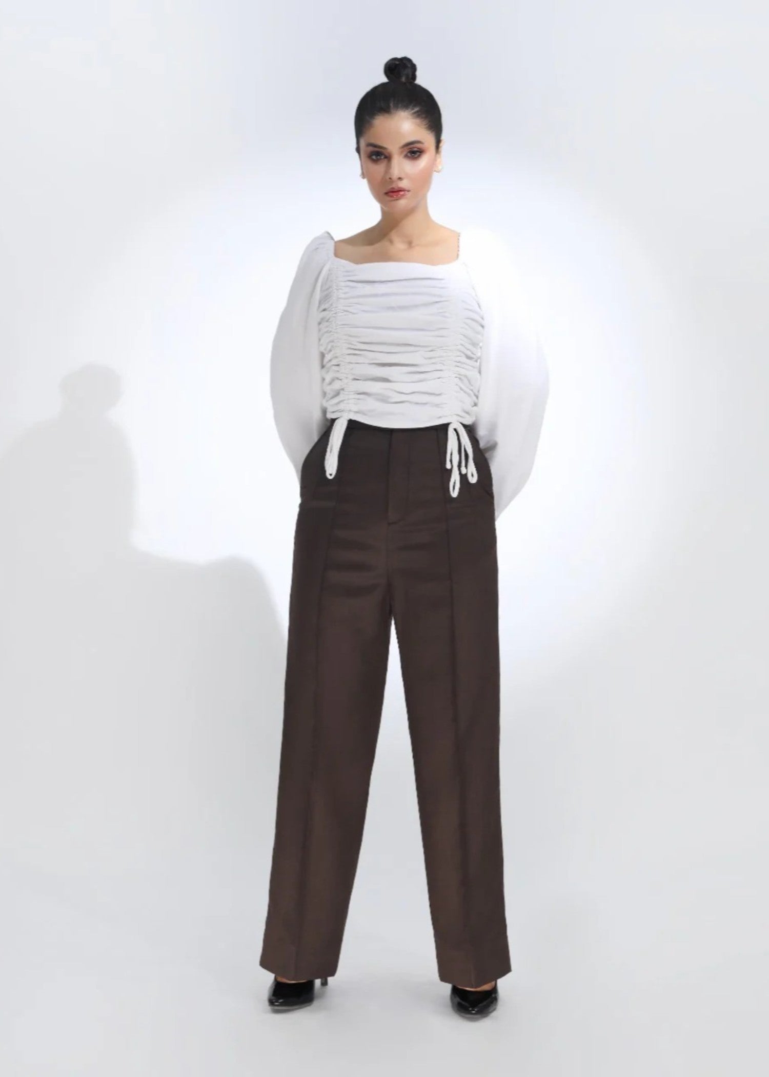 polycotton Pants in Chocolate brown
