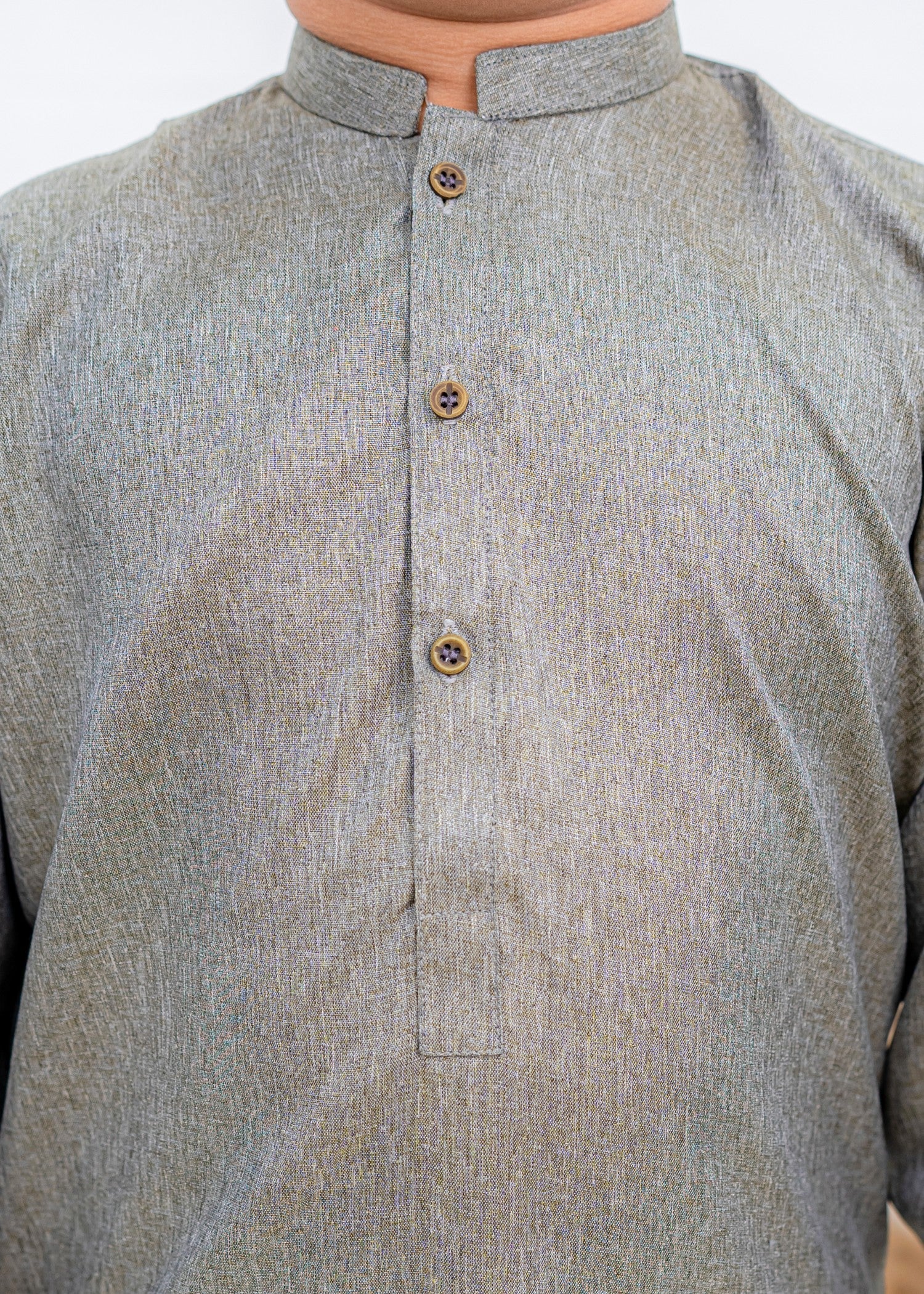 textured wash & wear Kurta Set in Grey