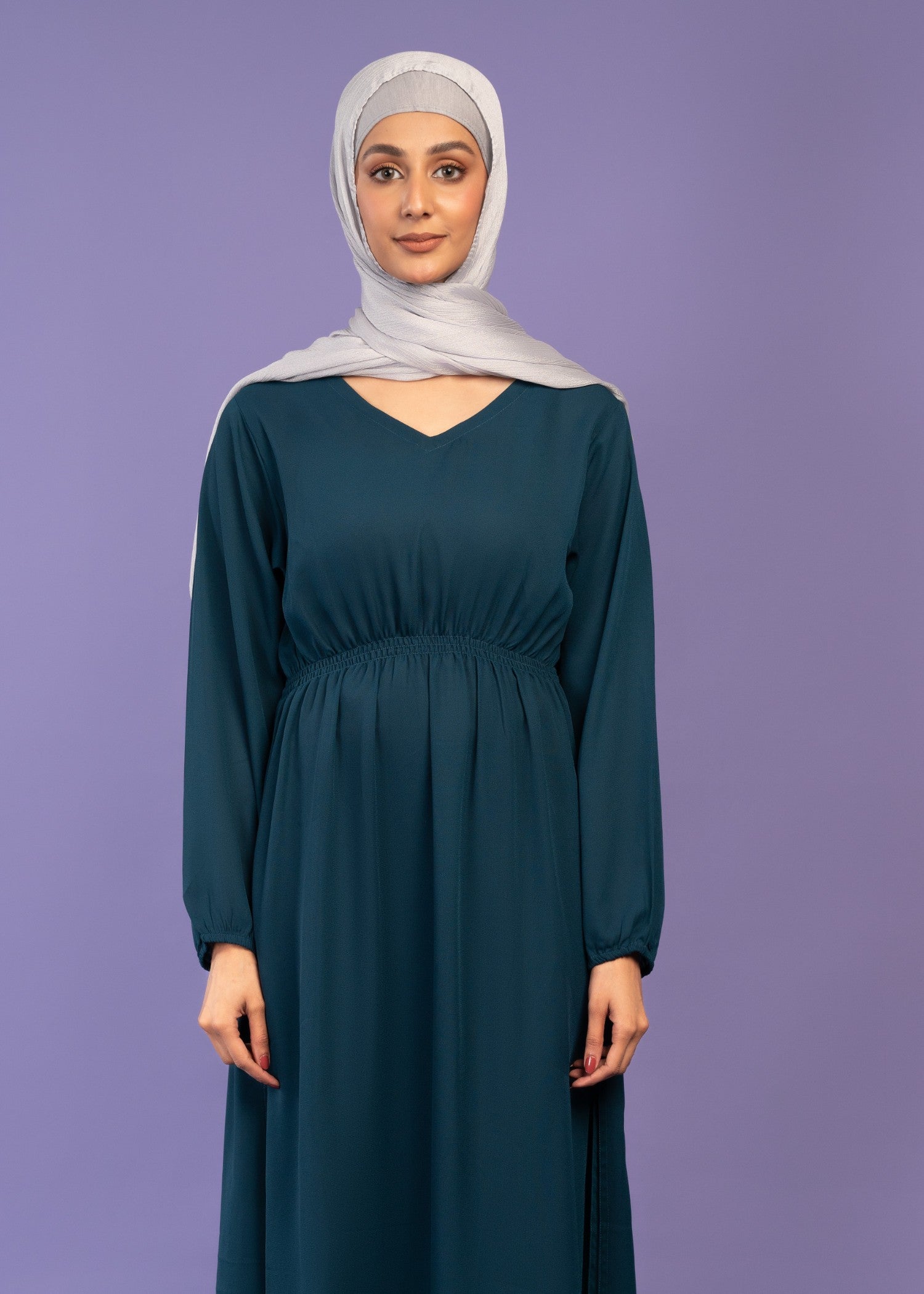 silk Hijab in Silver