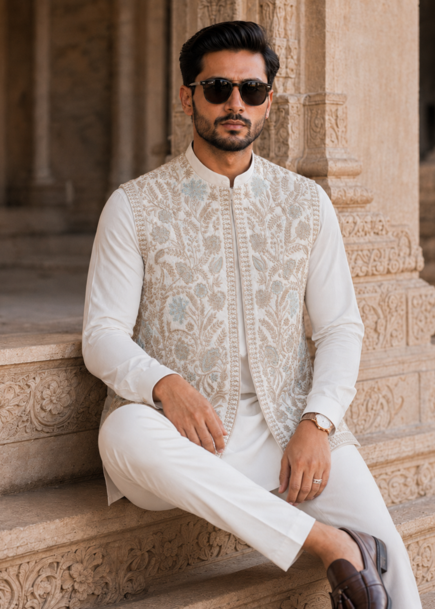 suiting Waistcoat in White by The Great Masters (TGM)