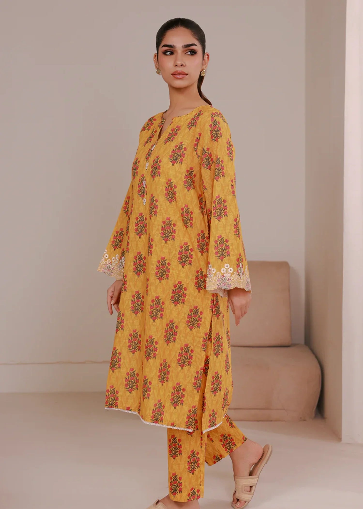 khaddar Co Ord Sets in Mustard